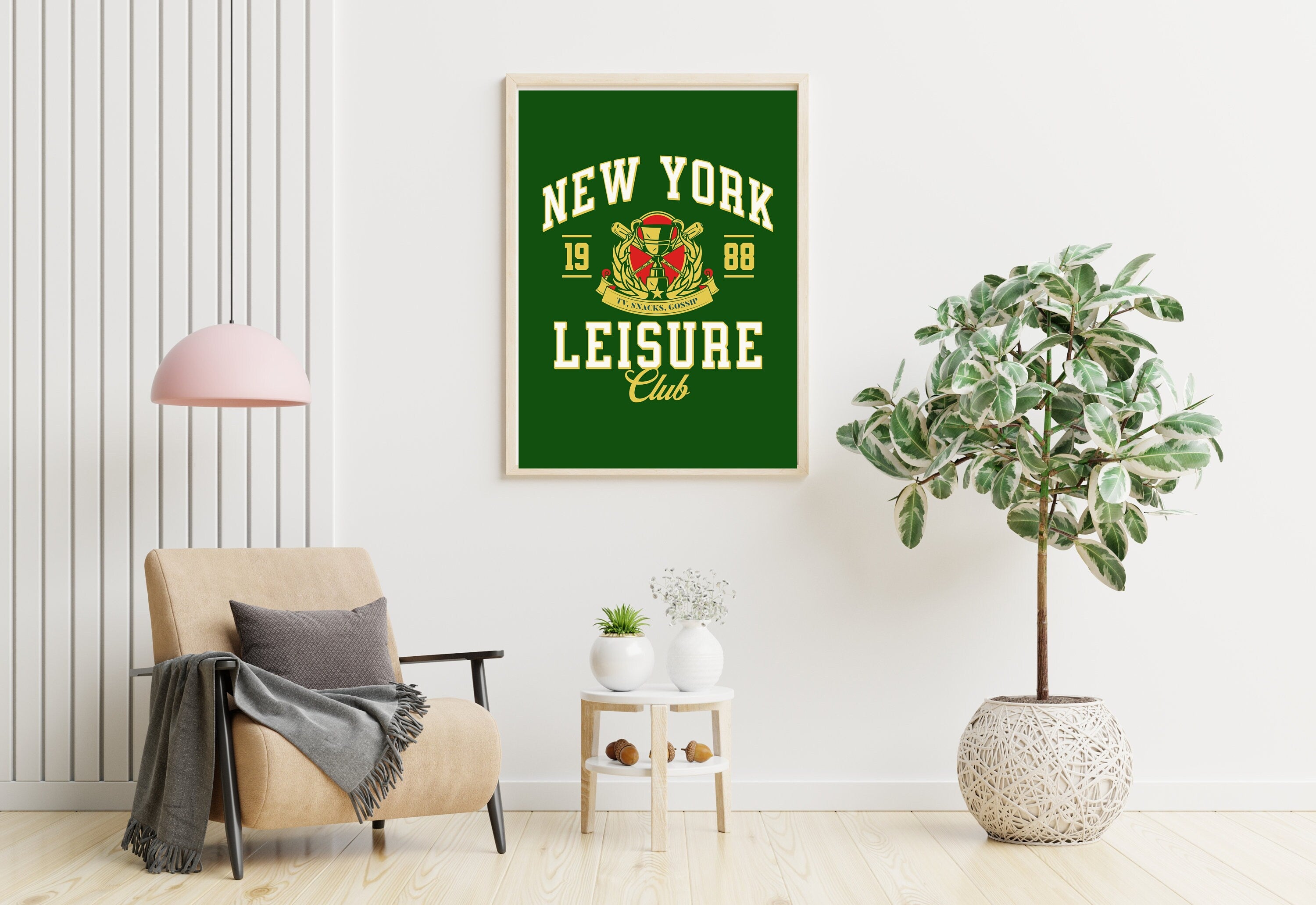 New York Art Print-Funny Digital Art-Green NYC Wall Art-Cute Trendy Art-Preppy Posters-New York Posters-Preppy Wall Poster-Green Posters