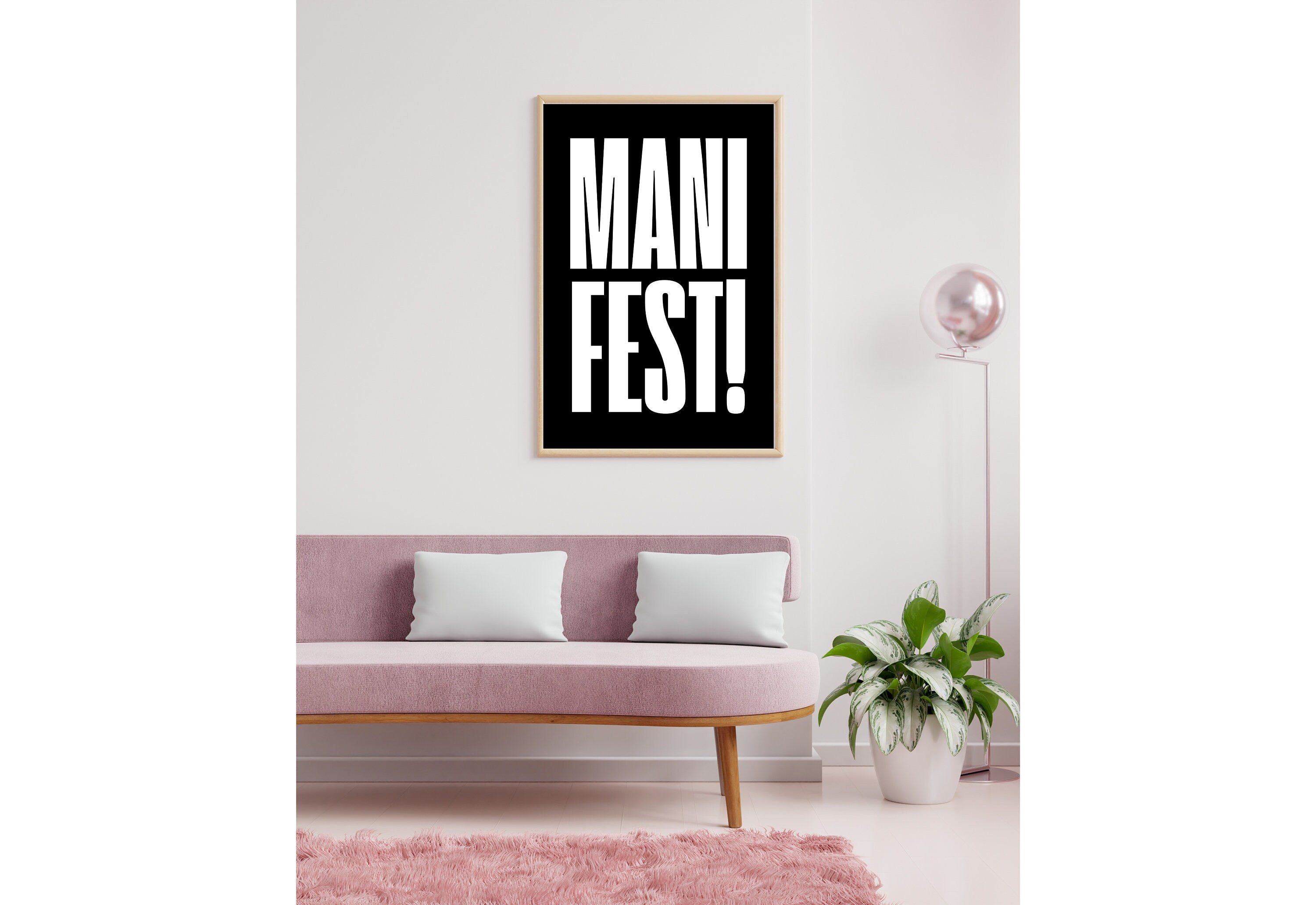 Manifest Art Print, Manifesting Posters, Inspirational Quote, Digital Download Print, Retro Wall Decor, Y2K Aesthetic Art, Encouragement Art