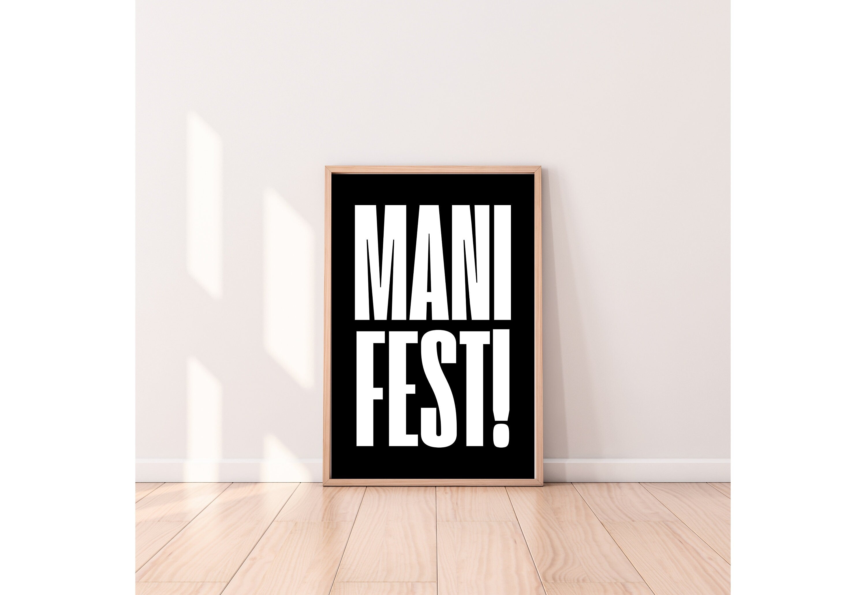 Manifest Art Print, Manifesting Posters, Inspirational Quote, Digital Download Print, Retro Wall Decor, Y2K Aesthetic Art, Encouragement Art