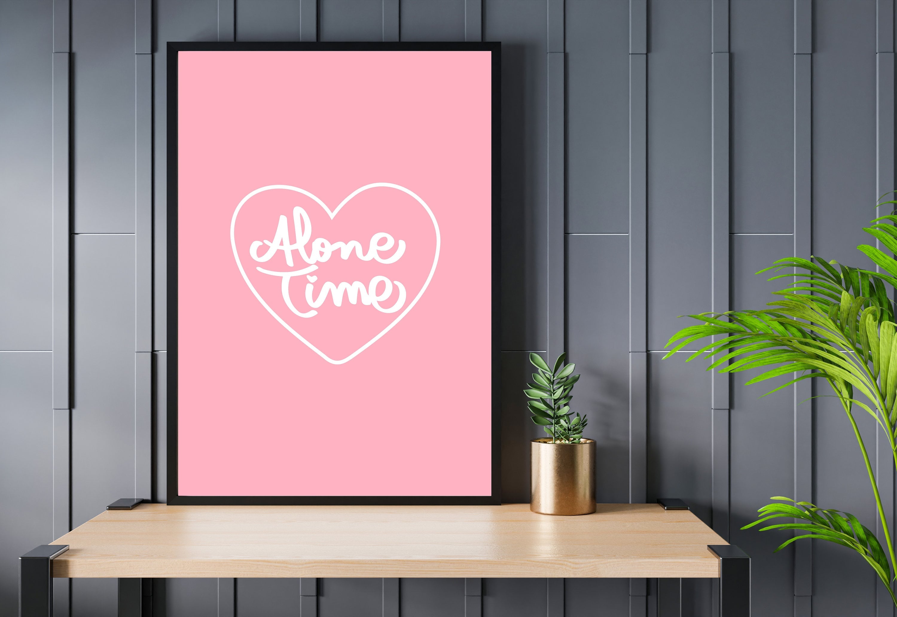 Explore 'Alone Time Pink', a digital art print evoking solitude and serenity with a modern hue that captures the heart.