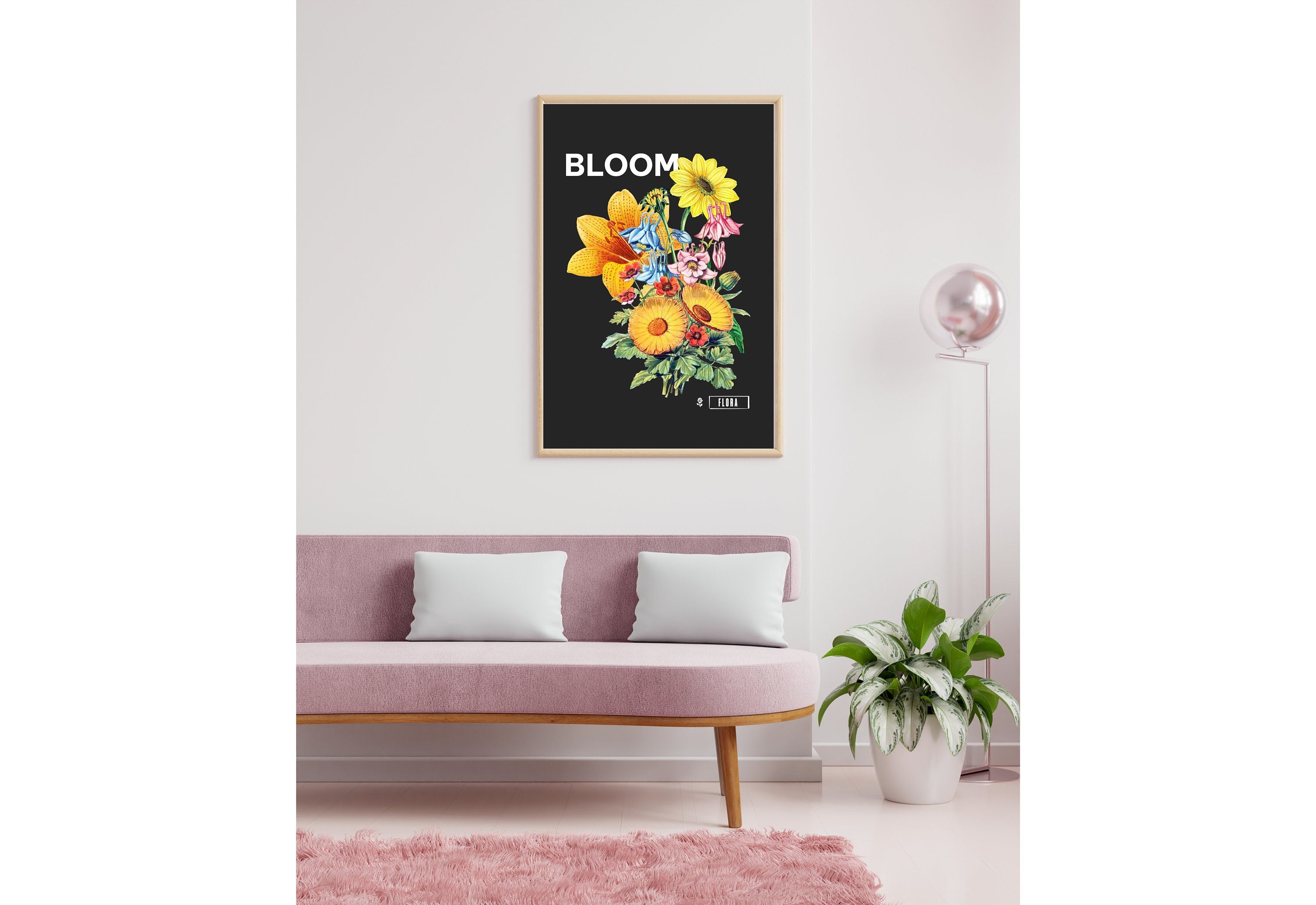 Blossoming Flowers in Art Print