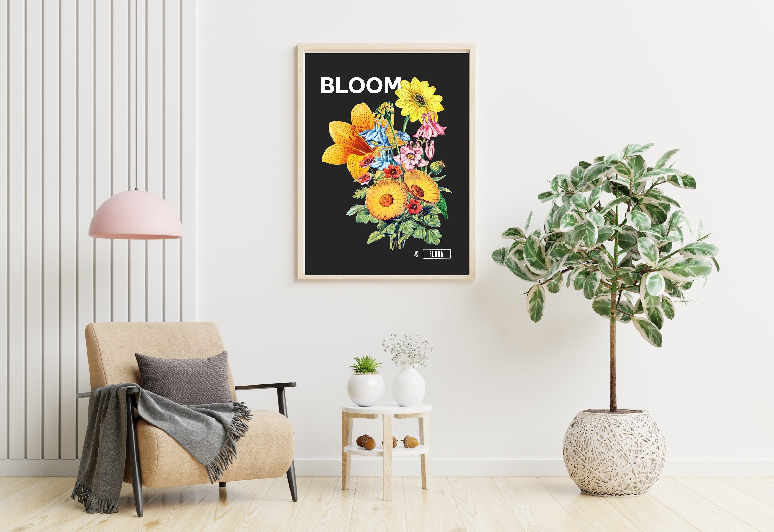 Floral Art Print with Vibrant Blossoms