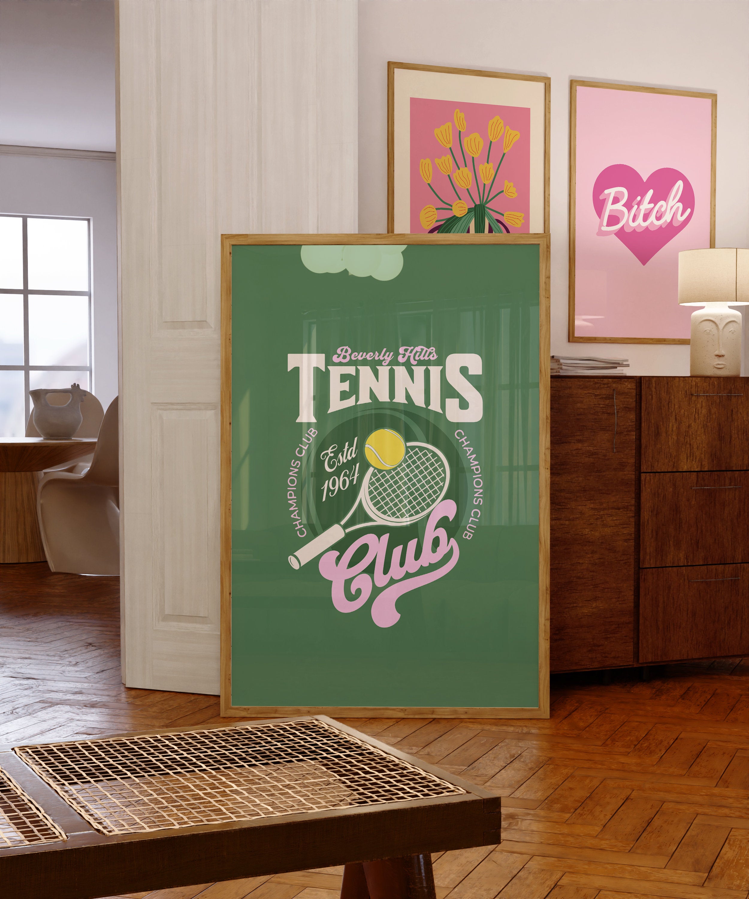 Perfect for sports enthusiasts, the 'Beverly Hills Tennis Club Digital Art Print' embodies the spirit of the game.