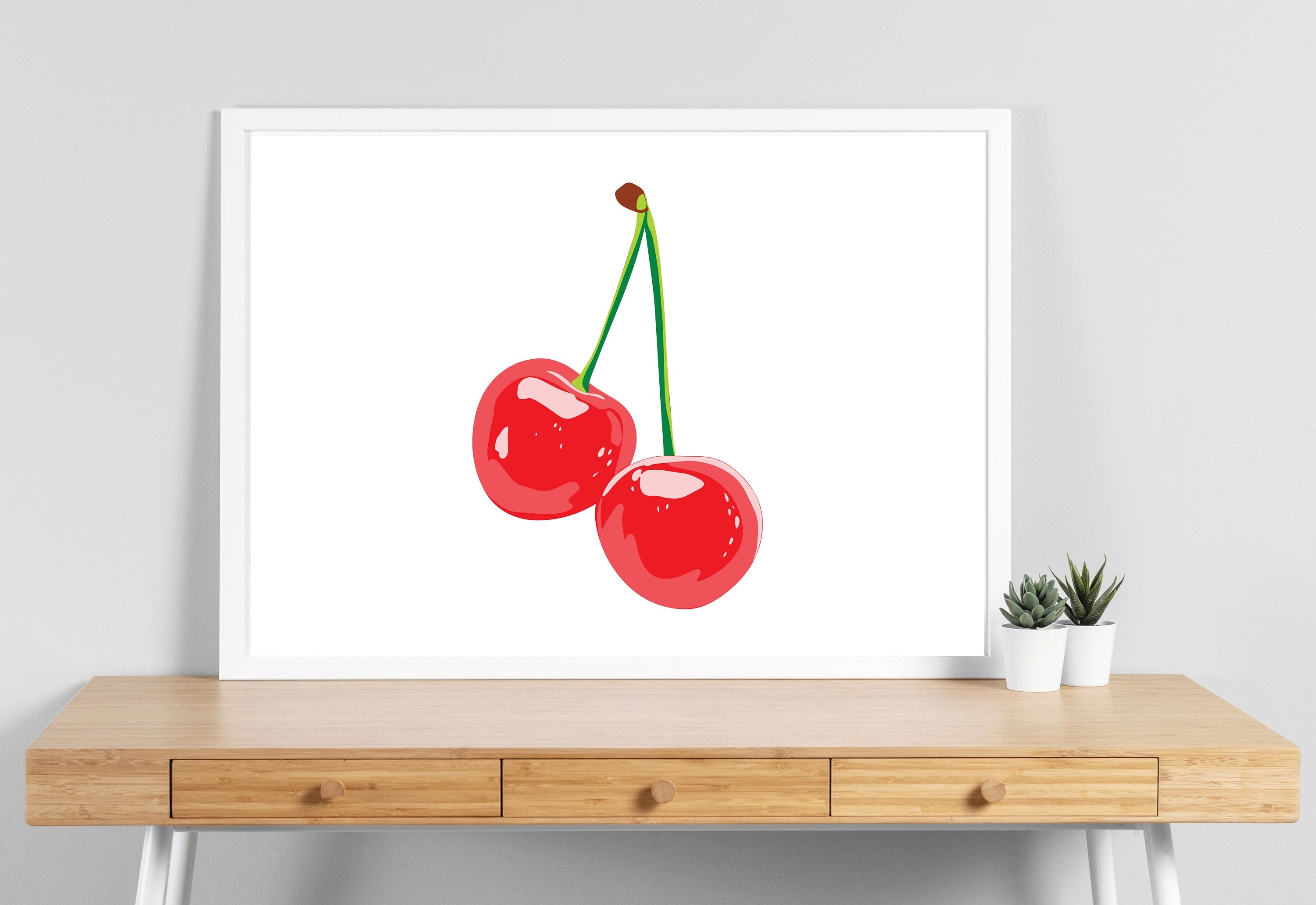 Y2K Aesthetic Art, Trippy Prints, Cherry Art Print, Cherry 8 Ball Art, Red Retro Decor, Digital Prints, Psychedelic Art, Fun Cherry Art