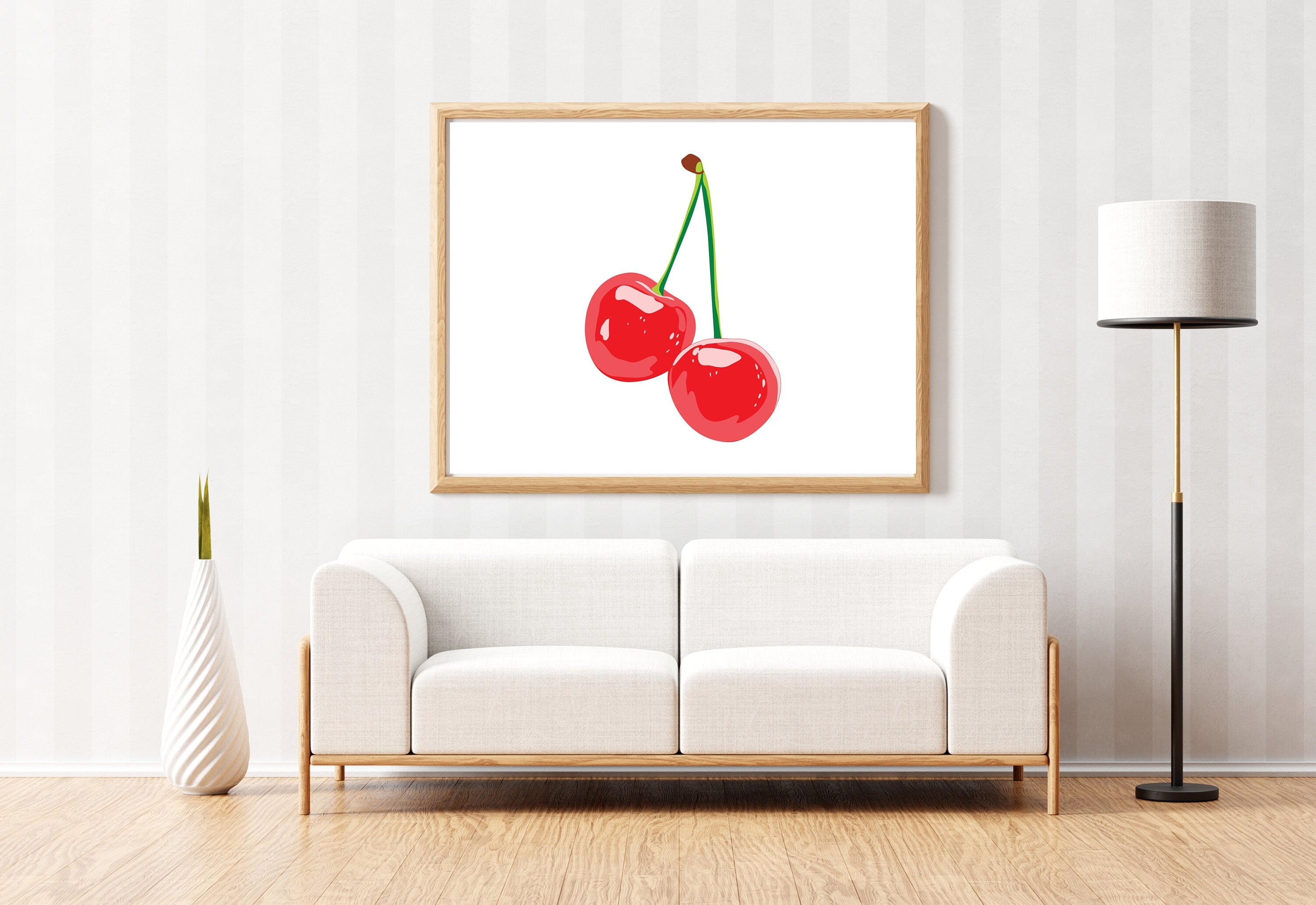 Y2K Aesthetic Art, Trippy Prints, Cherry Art Print, Cherry 8 Ball Art, Red Retro Decor, Digital Prints, Psychedelic Art, Fun Cherry Art