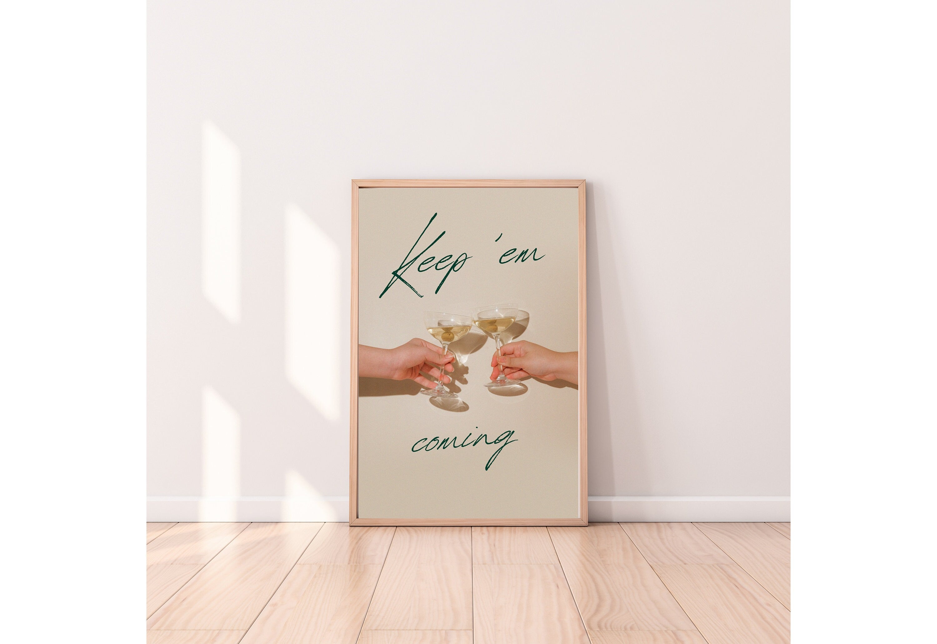 Keep Em Coming-Digital Download-Martini Art-Retro Print-Cheers Art Print-Trendy Art-70s Art Print-Girly Art-Cocktail Art-Bar Cart Prints