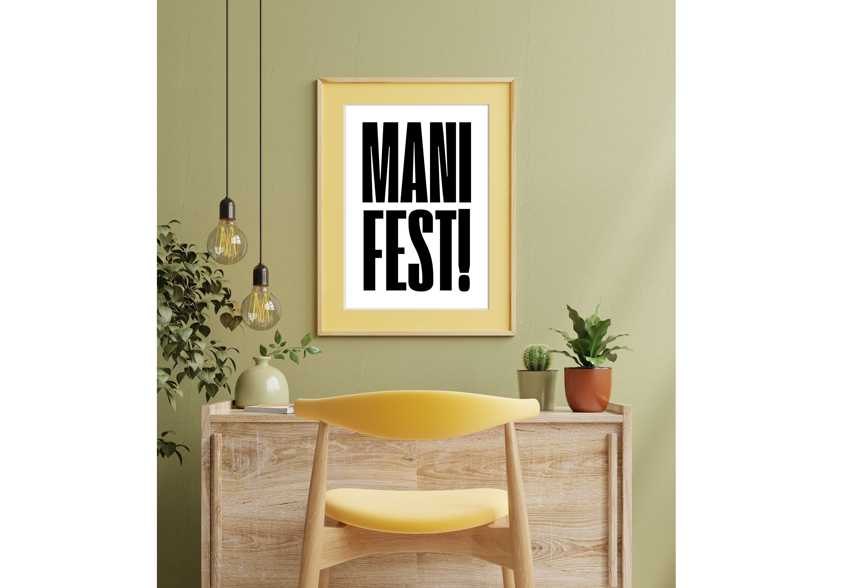 Manifest Art Print, Manifesting Posters, Inspirational Quote, Digital Download Print, Retro Wall Decor, Y2K Aesthetic Art, Encouragement Art