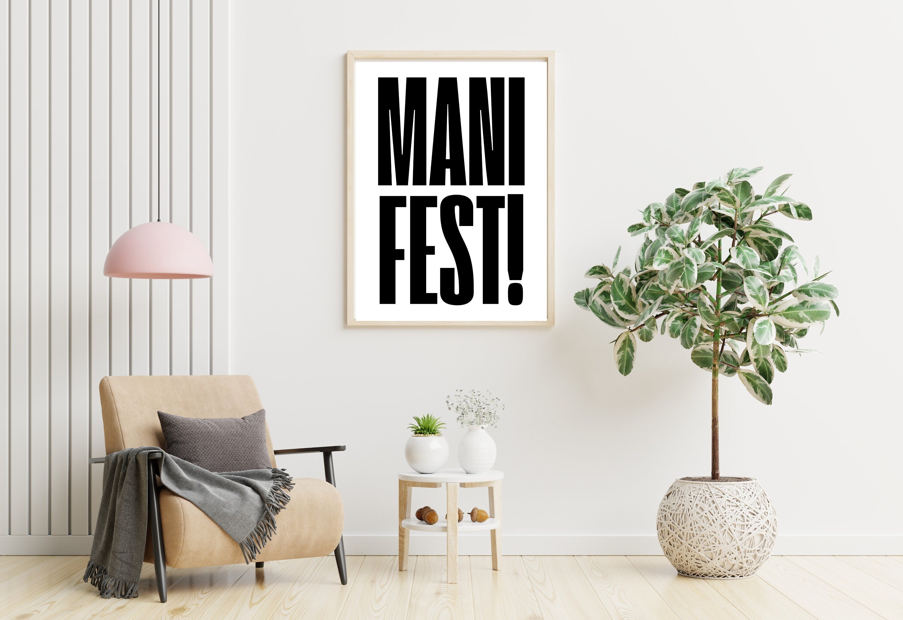 Manifest Art Print, Manifesting Posters, Inspirational Quote, Digital Download Print, Retro Wall Decor, Y2K Aesthetic Art, Encouragement Art