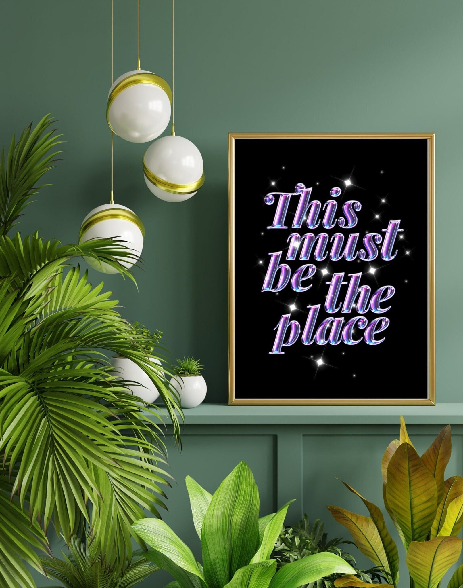 This Must Be The Place-Digital Prints-Wall Art Print-Typography Art-Downloadable Print-Bar Art-Living Room Decor-Funny Wall Art-Bright Art