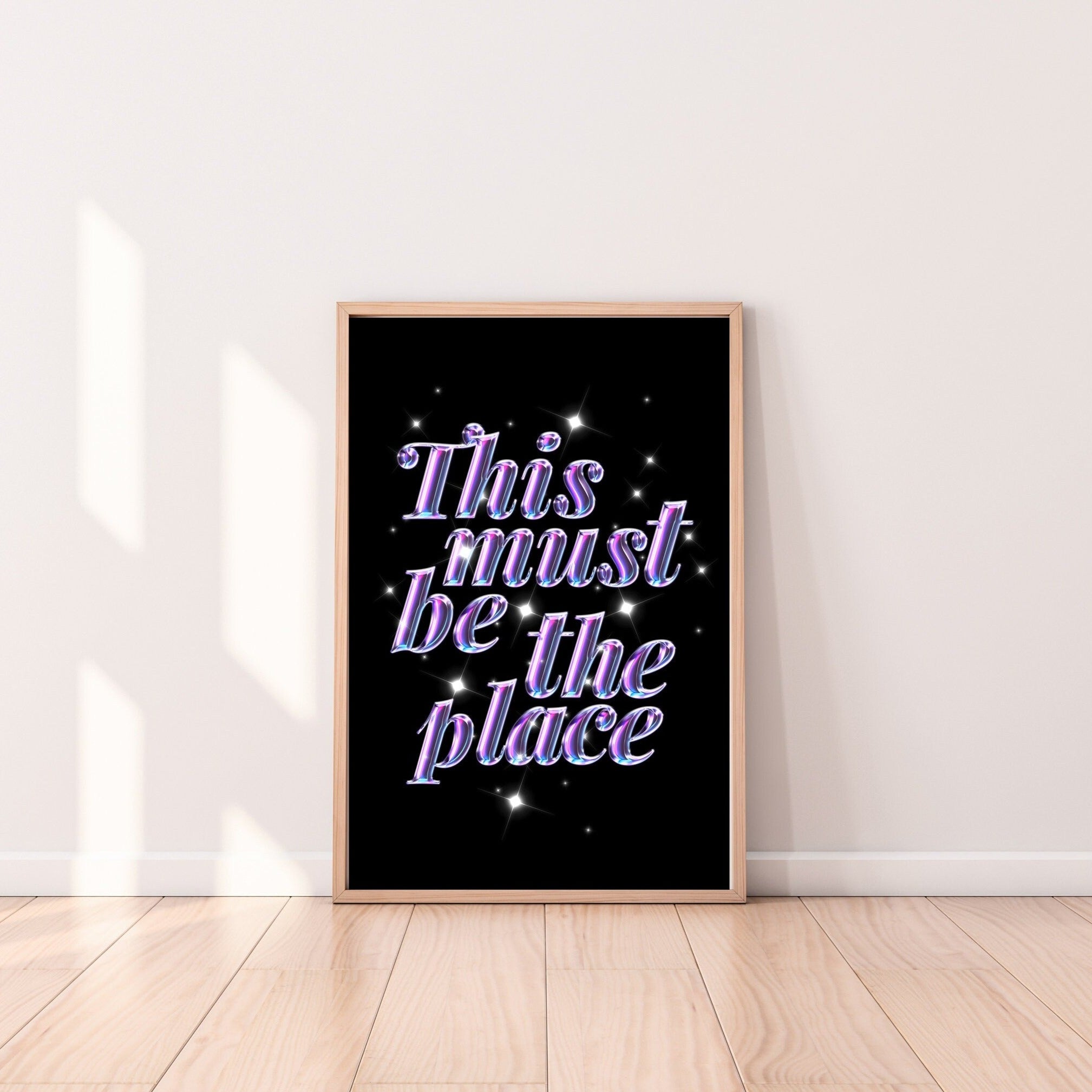 This Must Be The Place-Digital Prints-Wall Art Print-Typography Art-Downloadable Print-Bar Art-Living Room Decor-Funny Wall Art-Bright Art