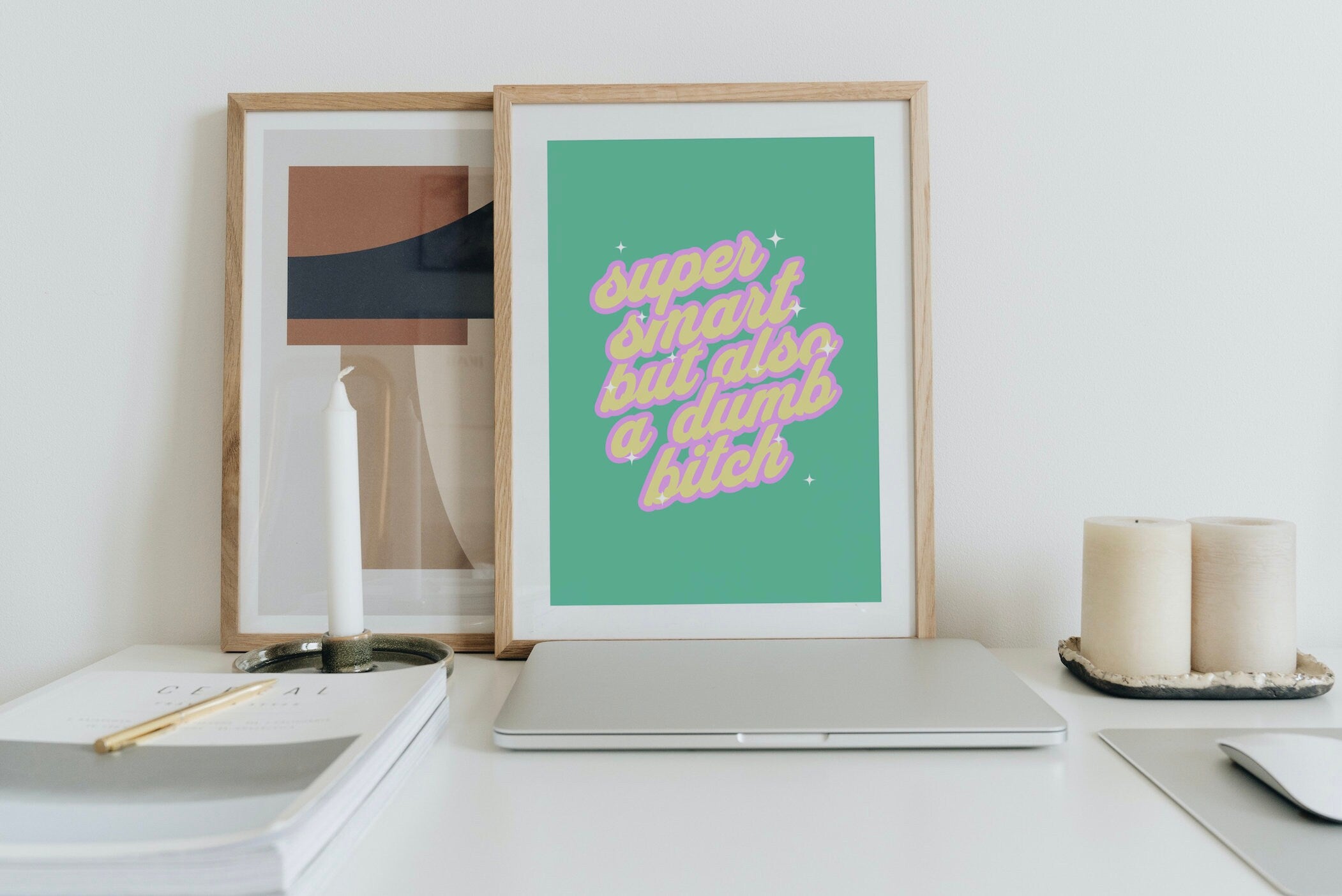 Dumb Bitch Art,Funny Typography Art,Funny Retro Art,Pop Art,Dorm Decor,Downloadable Print,Trendy Art Print,Funny Girly Art,Apartment Art