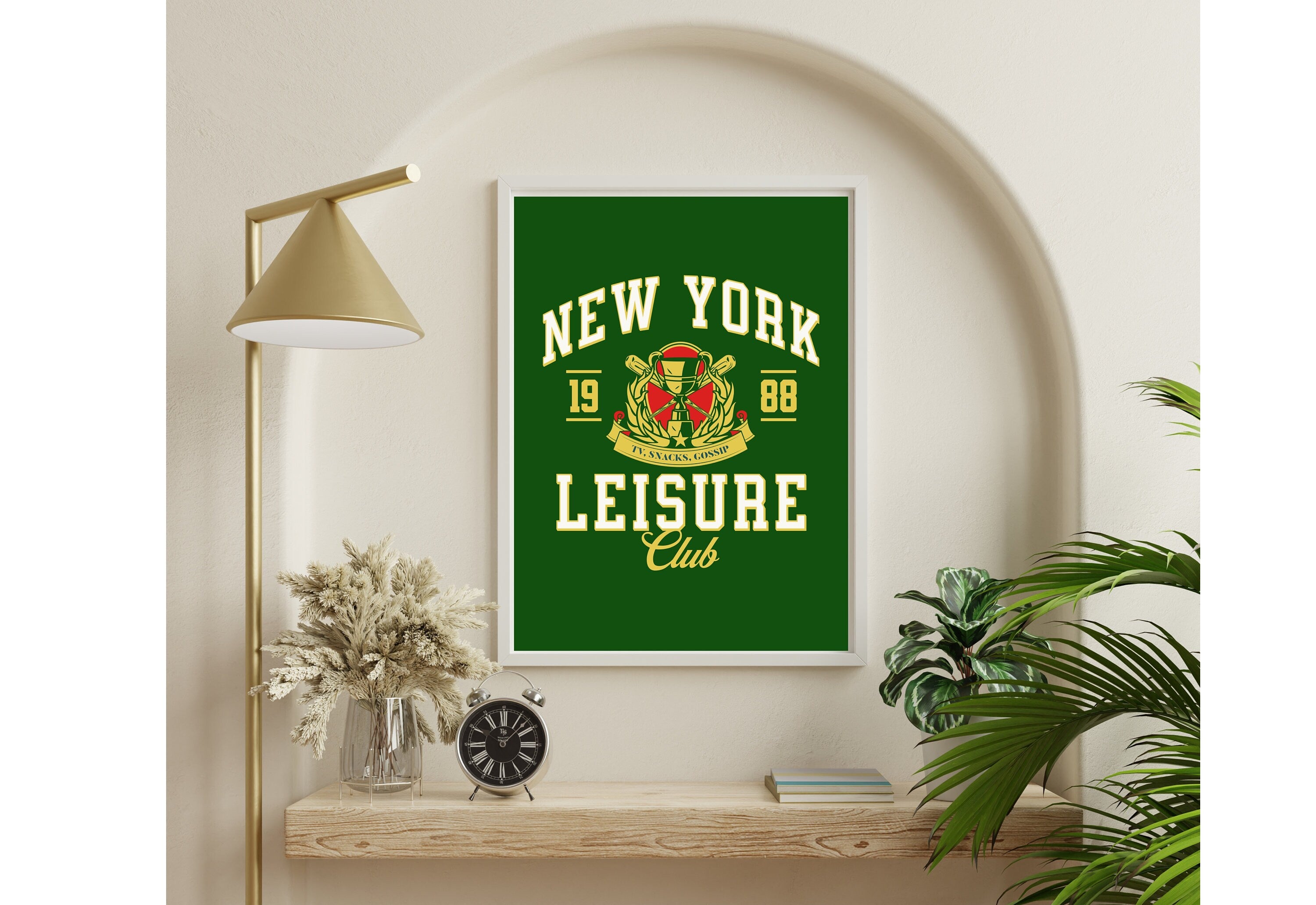 New York Art Print-Funny Digital Art-Green NYC Wall Art-Cute Trendy Art-Preppy Posters-New York Posters-Preppy Wall Poster-Green Posters