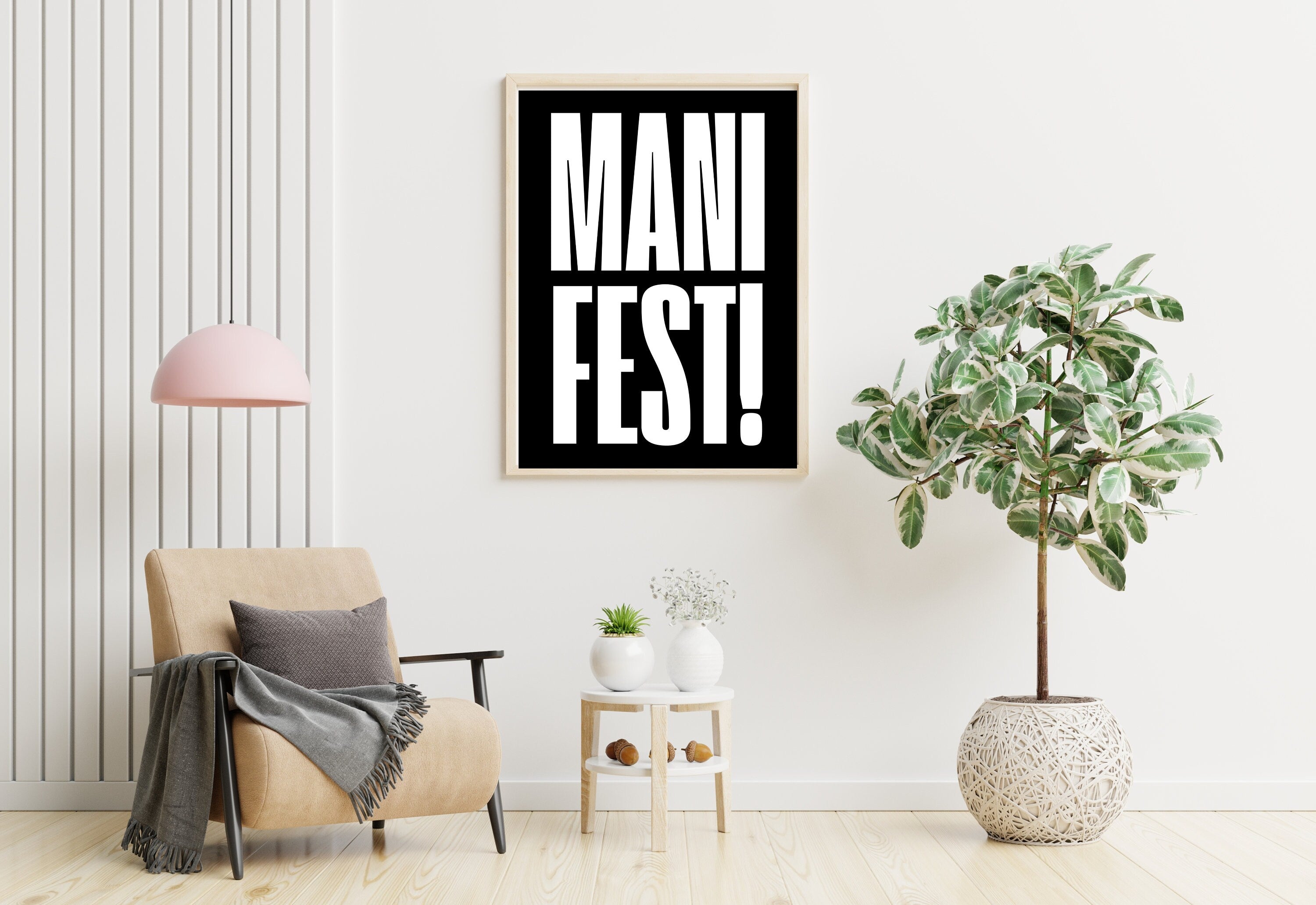 Manifest Art Print, Manifesting Posters, Inspirational Quote, Digital Download Print, Retro Wall Decor, Y2K Aesthetic Art, Encouragement Art