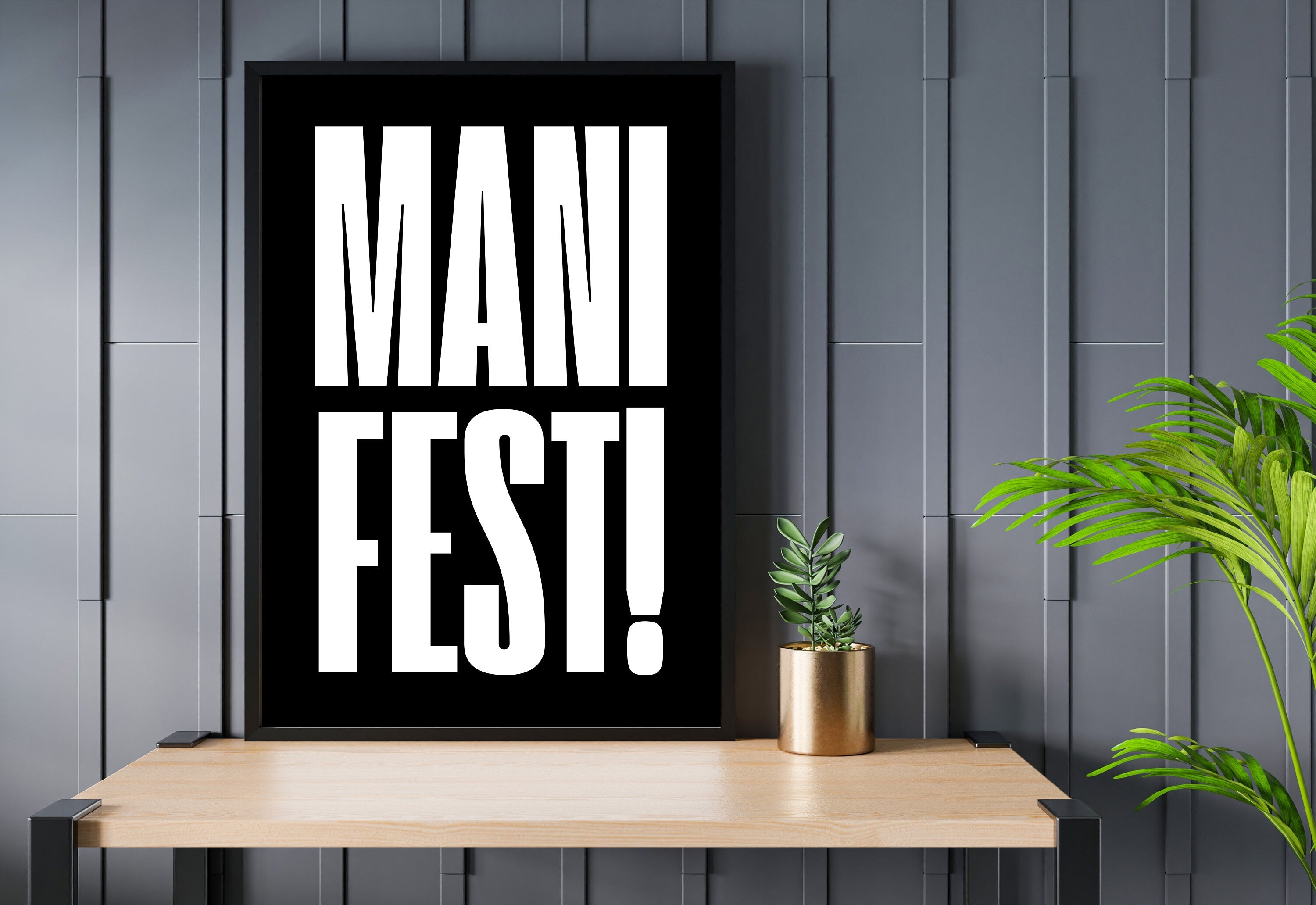 Manifest Art Print, Manifesting Posters, Inspirational Quote, Digital Download Print, Retro Wall Decor, Y2K Aesthetic Art, Encouragement Art