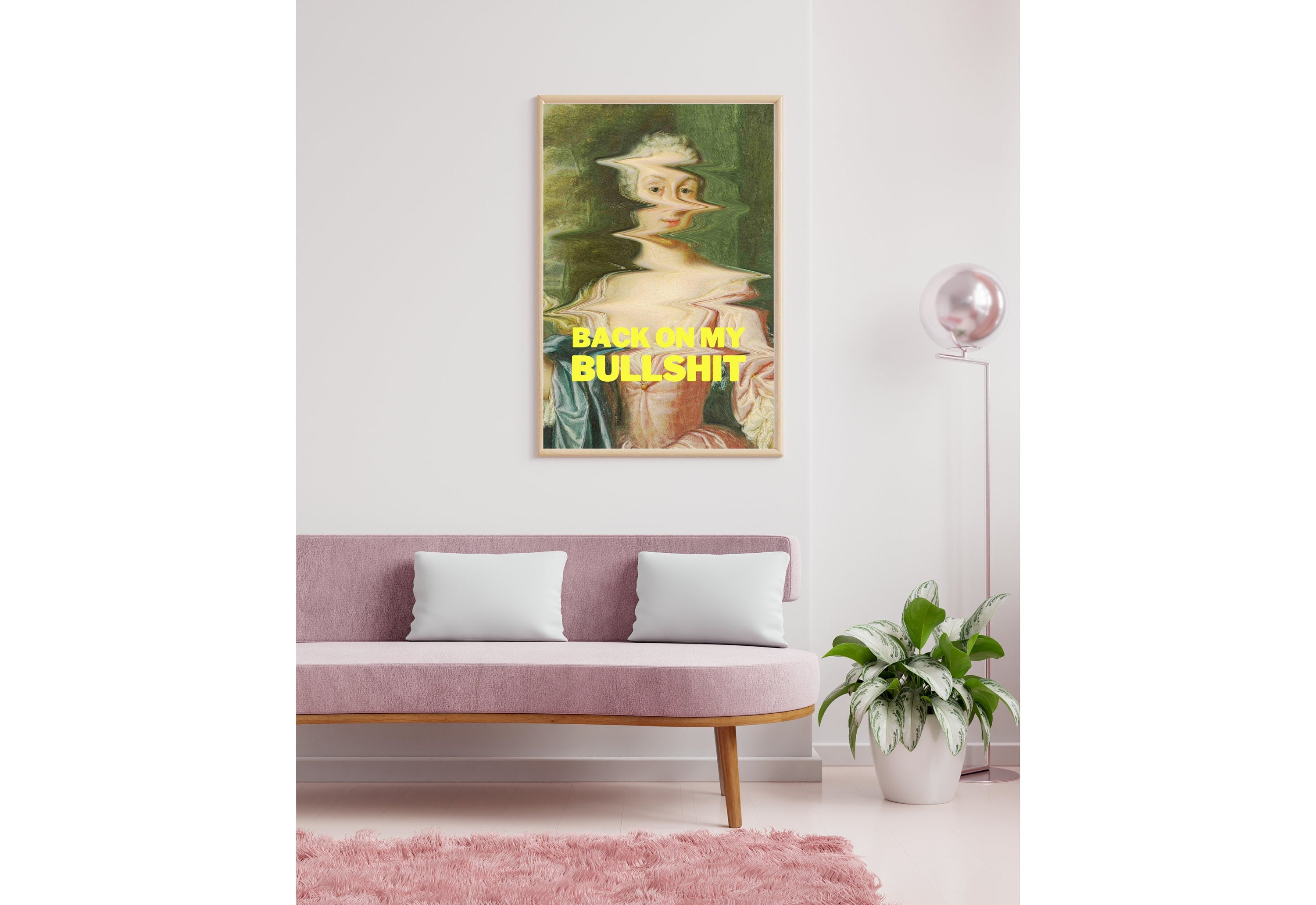 Expressive and bold digital print that reads 'Back on my Bullshit,' resonating with personal empowerment.