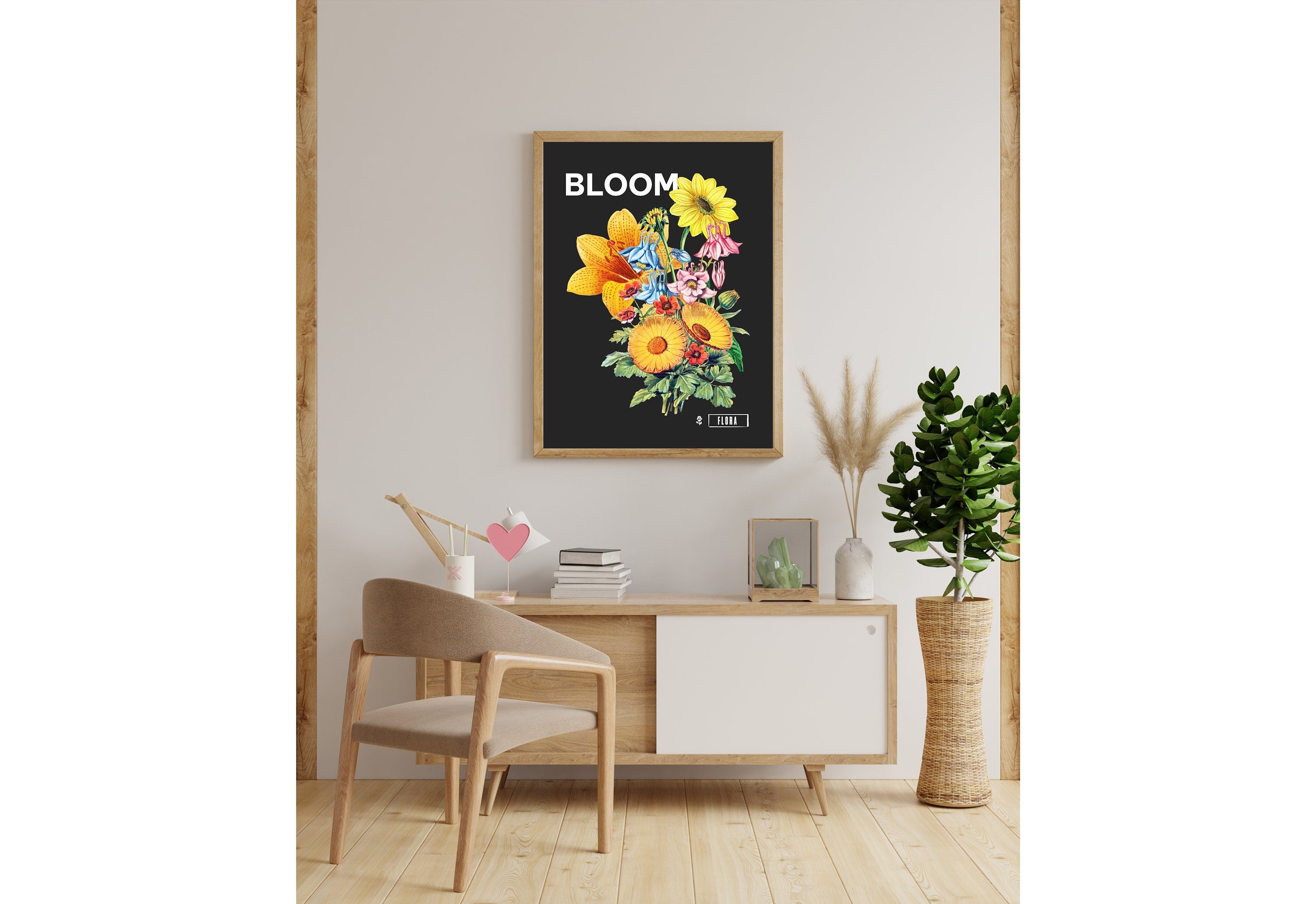 Colorful Flower Illustration on Print