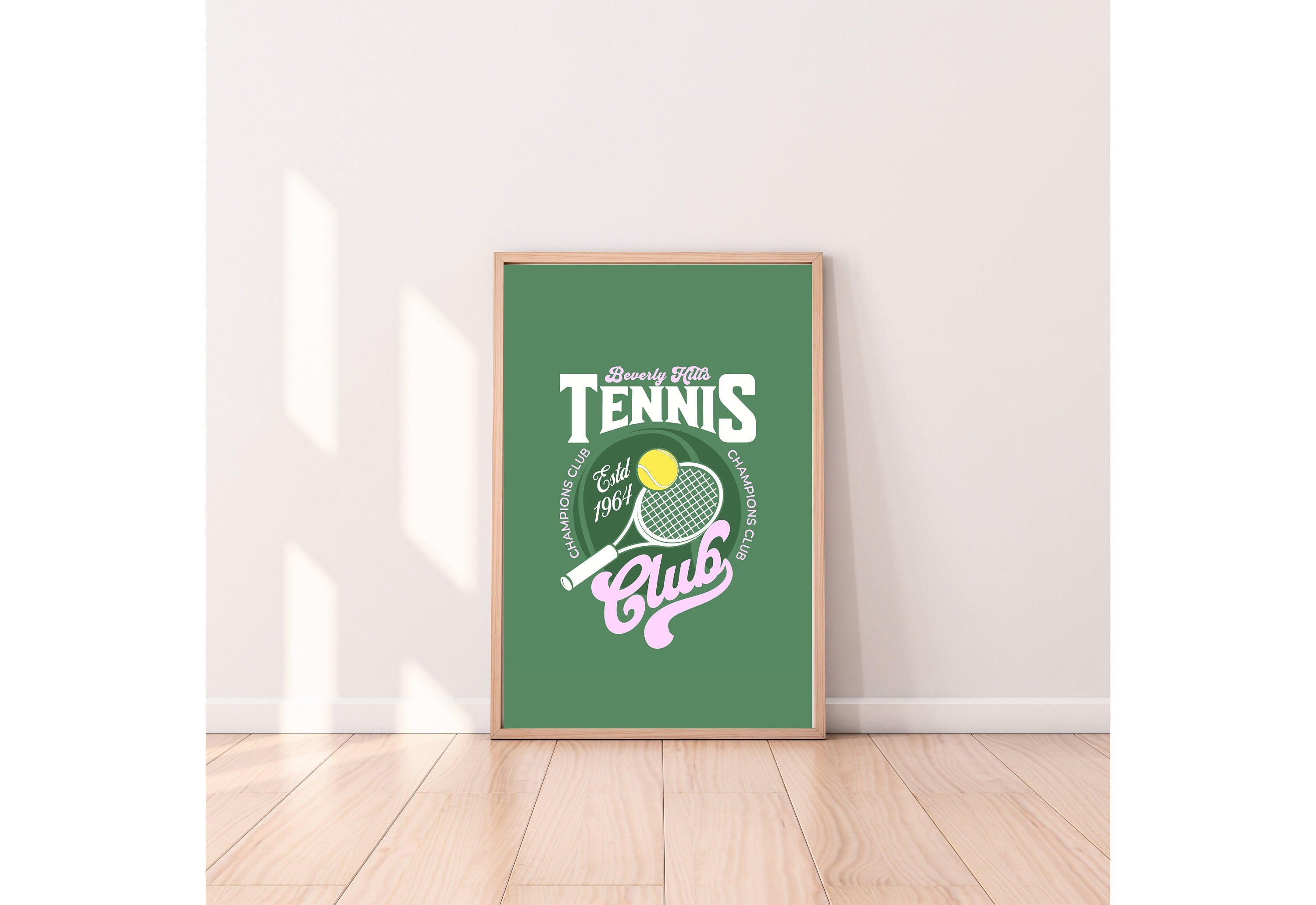 Add a touch of tennis elegance to your decor with the 'Beverly Hills Tennis Club Digital Art Print.