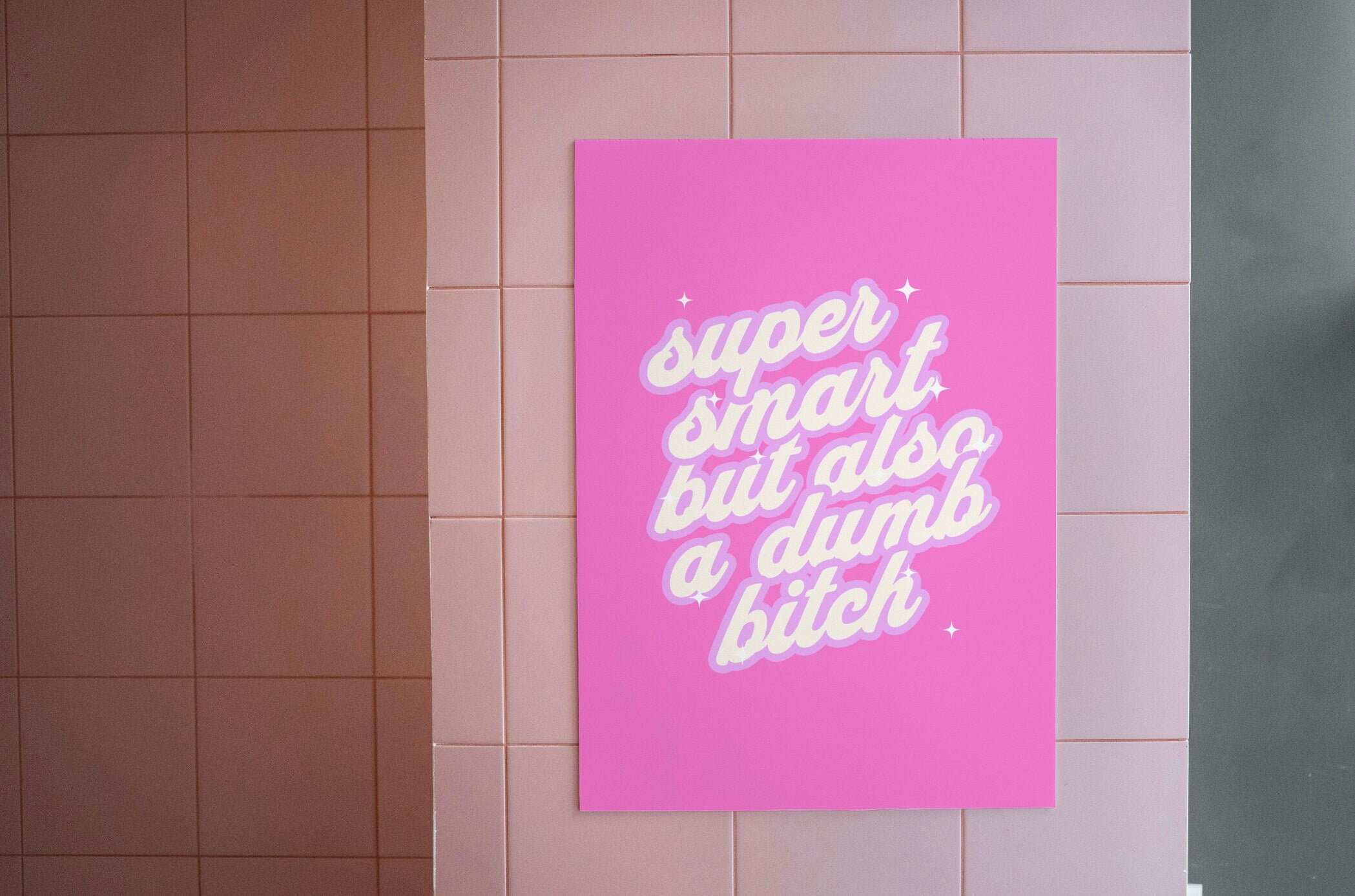 Dumb Bitch Art,Funny Typography Art,Funny Retro Art,Pop Art,Dorm Decor,Downloadable Print,Trendy Art Print,Funny Girly Art,Apartment Art