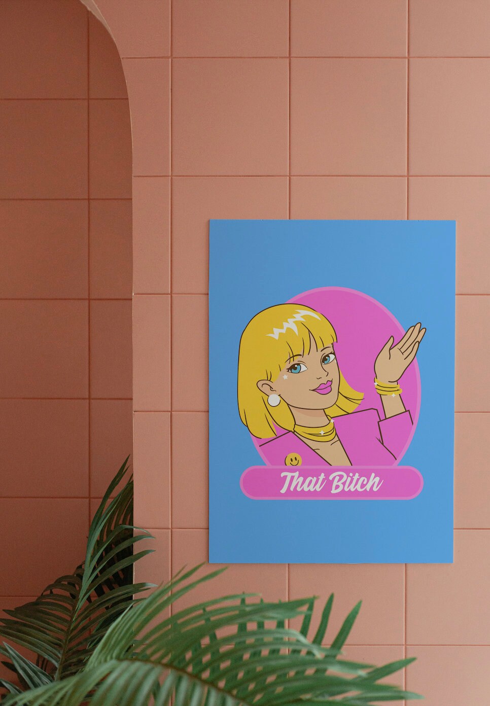 That Bitch-Retro Barbie Poster-Wall Print-Digital Download-Preppy Pink Prints-Barbie Doll Art-Vintage Doll Art-Y2K Aesthetic-Girly Art