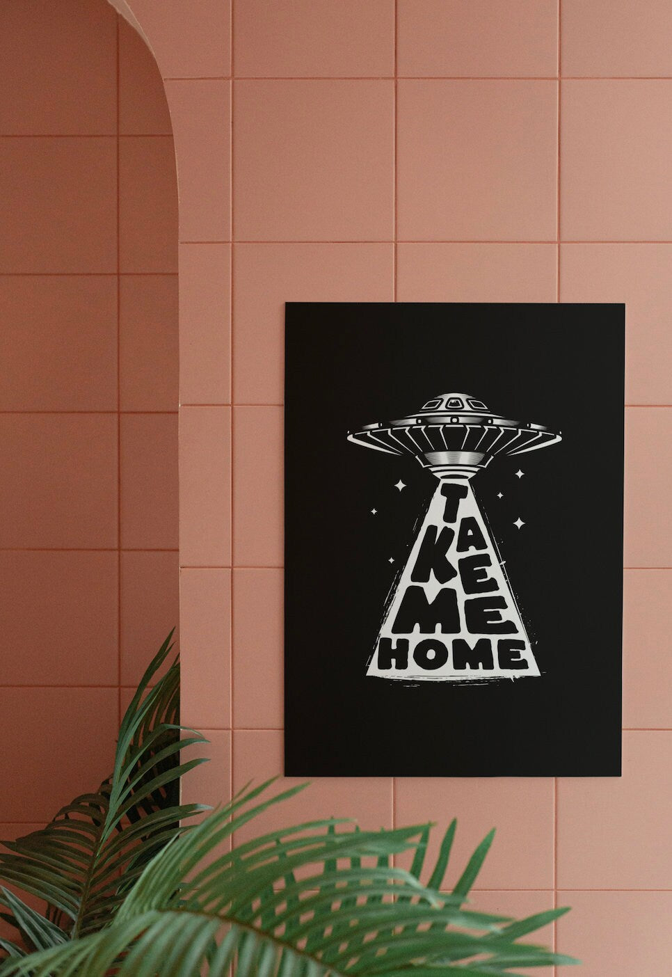 UFO Art Print, Trippy Art Print, Digital Download Print, Grainy Gradient, Retro Decor, Downloadable Print, Psychedelic Art, Space Art