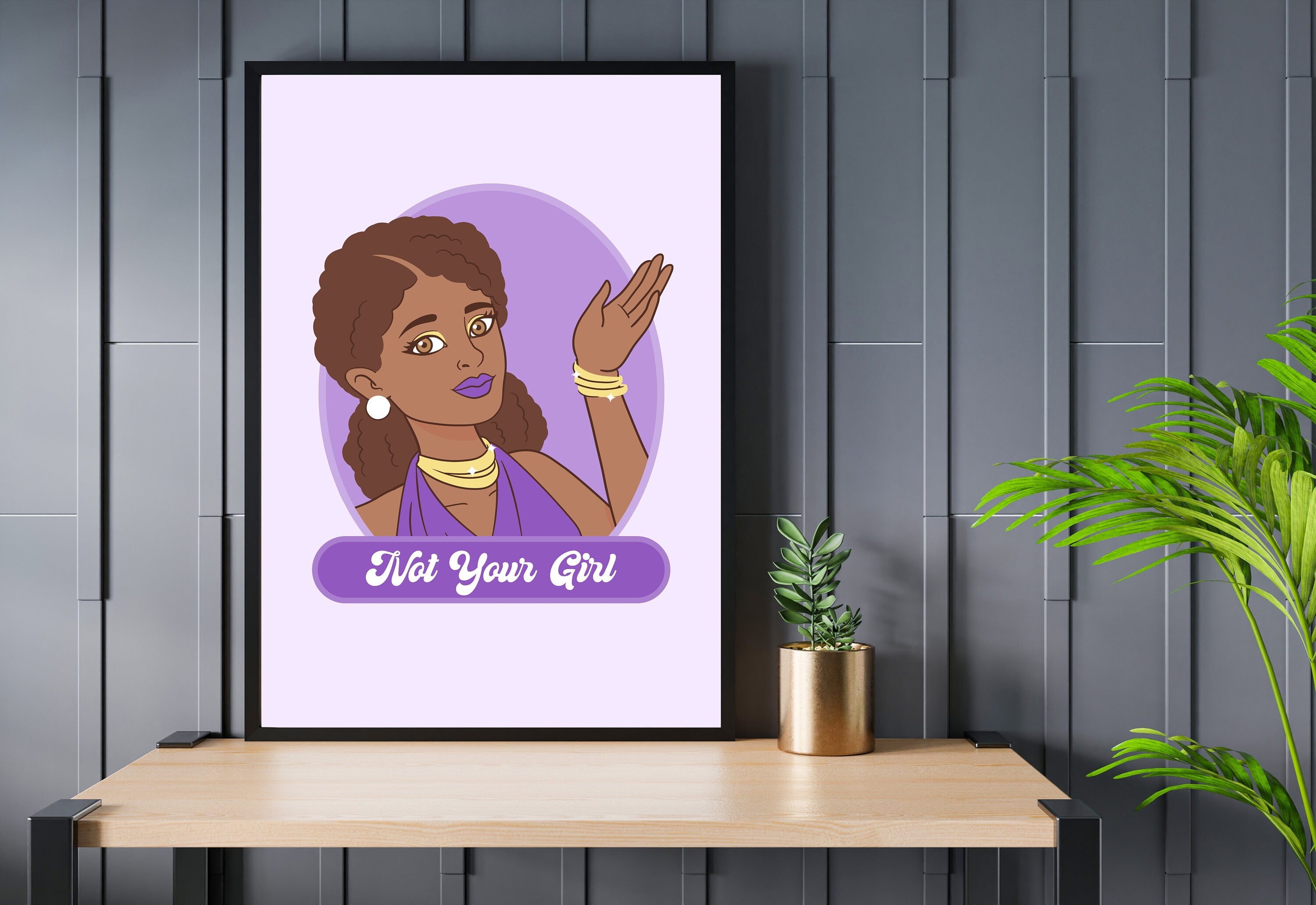 Not Your Girl-Retro Barbie Poster-Wall Print-Digital Download-Preppy Purple Prints-Barbie Doll Art-Vintage Doll Art-Y2K Aesthetic-Girly Art