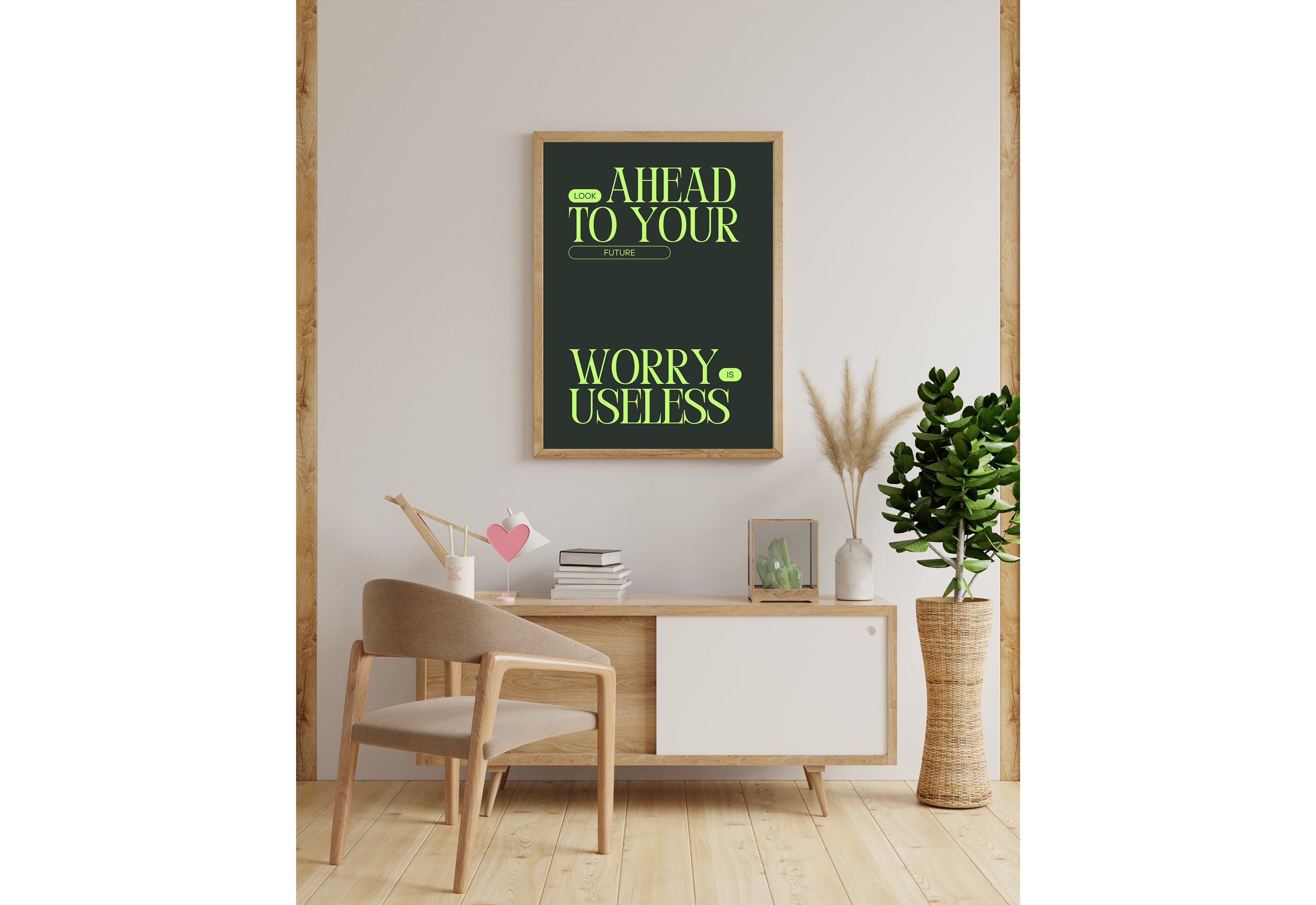 Green Typography Art,Digital Prints,Wall Art Print,Inspirational Art,Large Green Wall Art,Large Art with Phrase,Gratitude Art,Dorm Decor