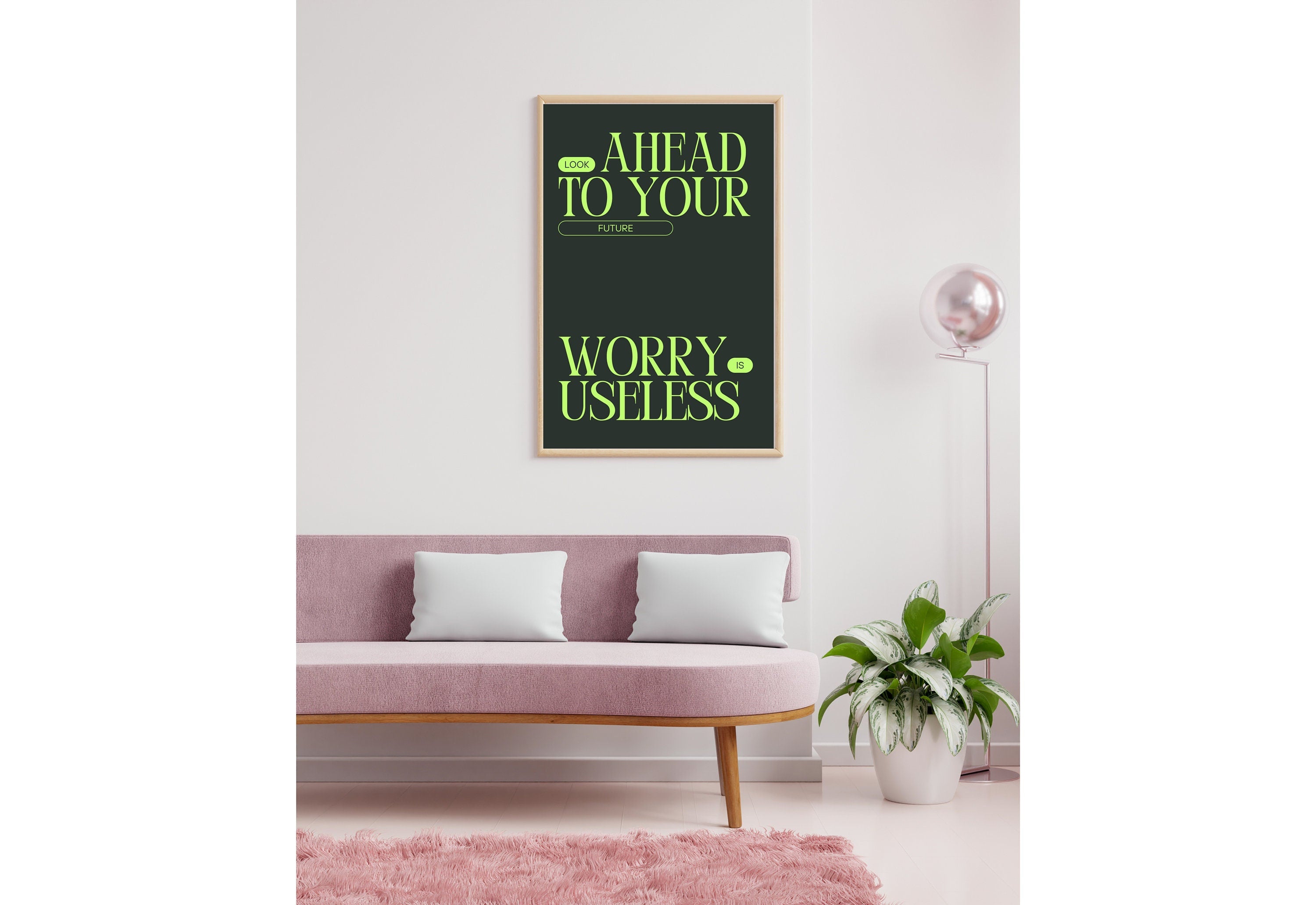 Green Typography Art,Digital Prints,Wall Art Print,Inspirational Art,Large Green Wall Art,Large Art with Phrase,Gratitude Art,Dorm Decor