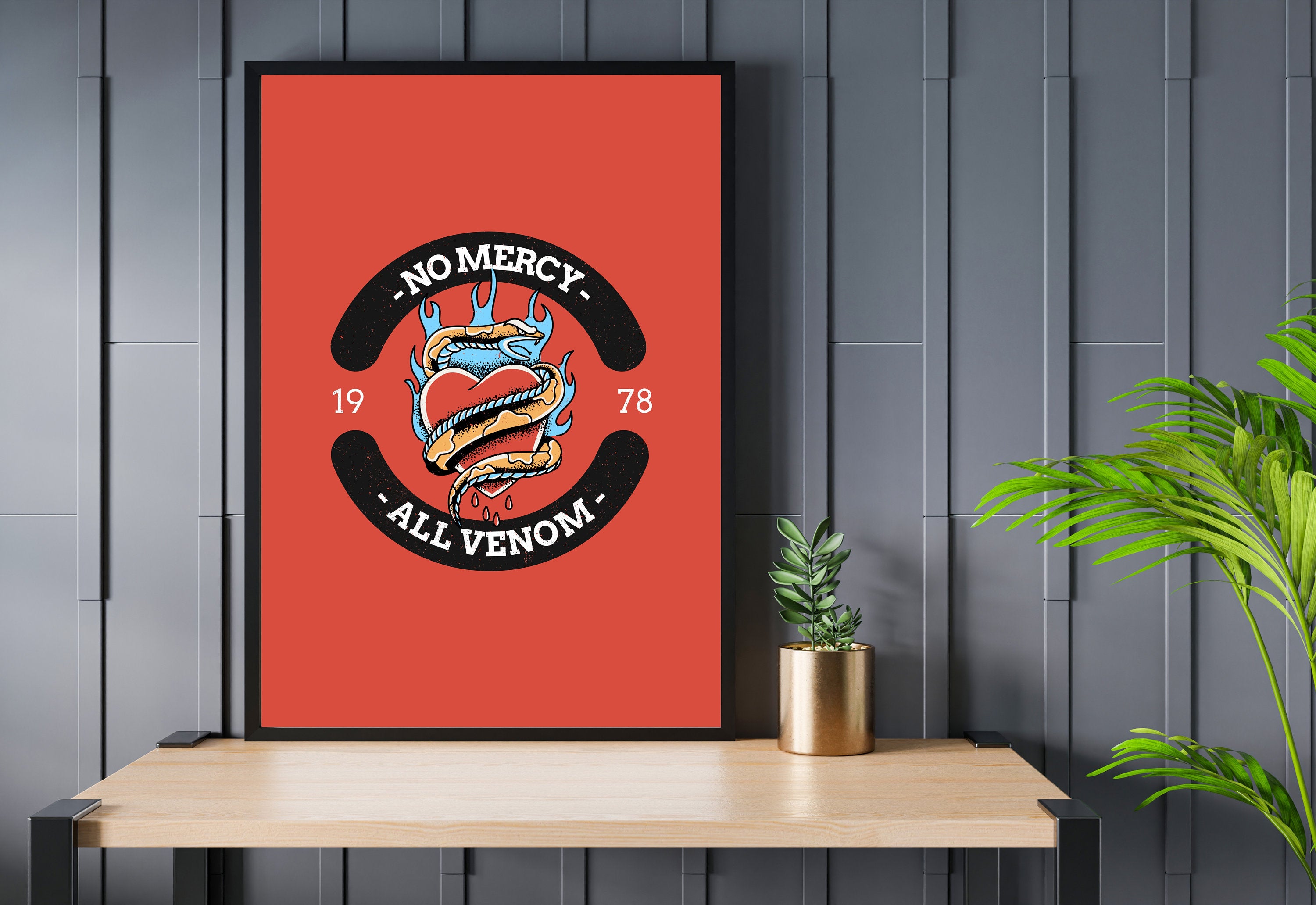 Trendy Snake Prints, Snake Art Print, Retro Style Art Print, Red Dorm Decor, Digital download, Kids Room Art, Tattoo Animal Poster