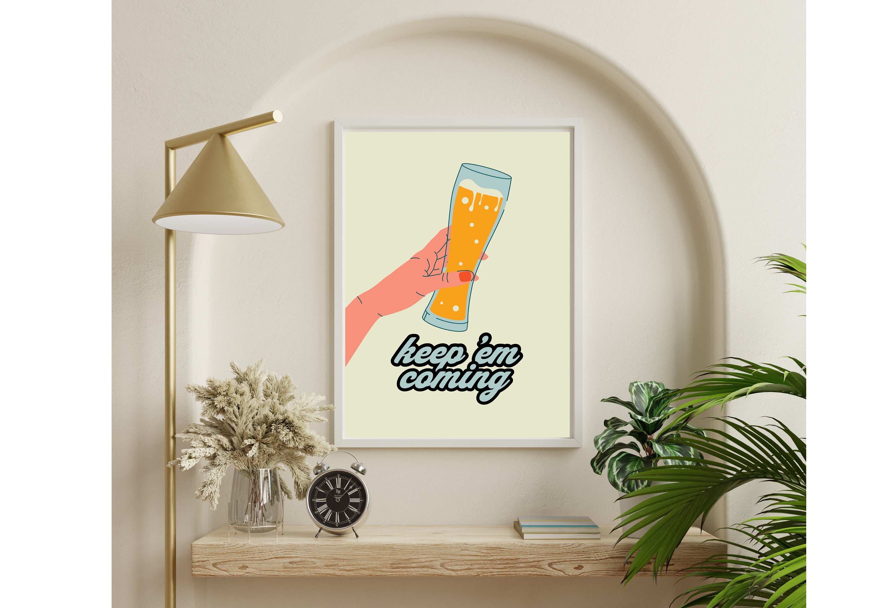 Beer Digital Art Print - A vibrant and artistic representation of beer, perfect for any beer enthusiast or art lover.