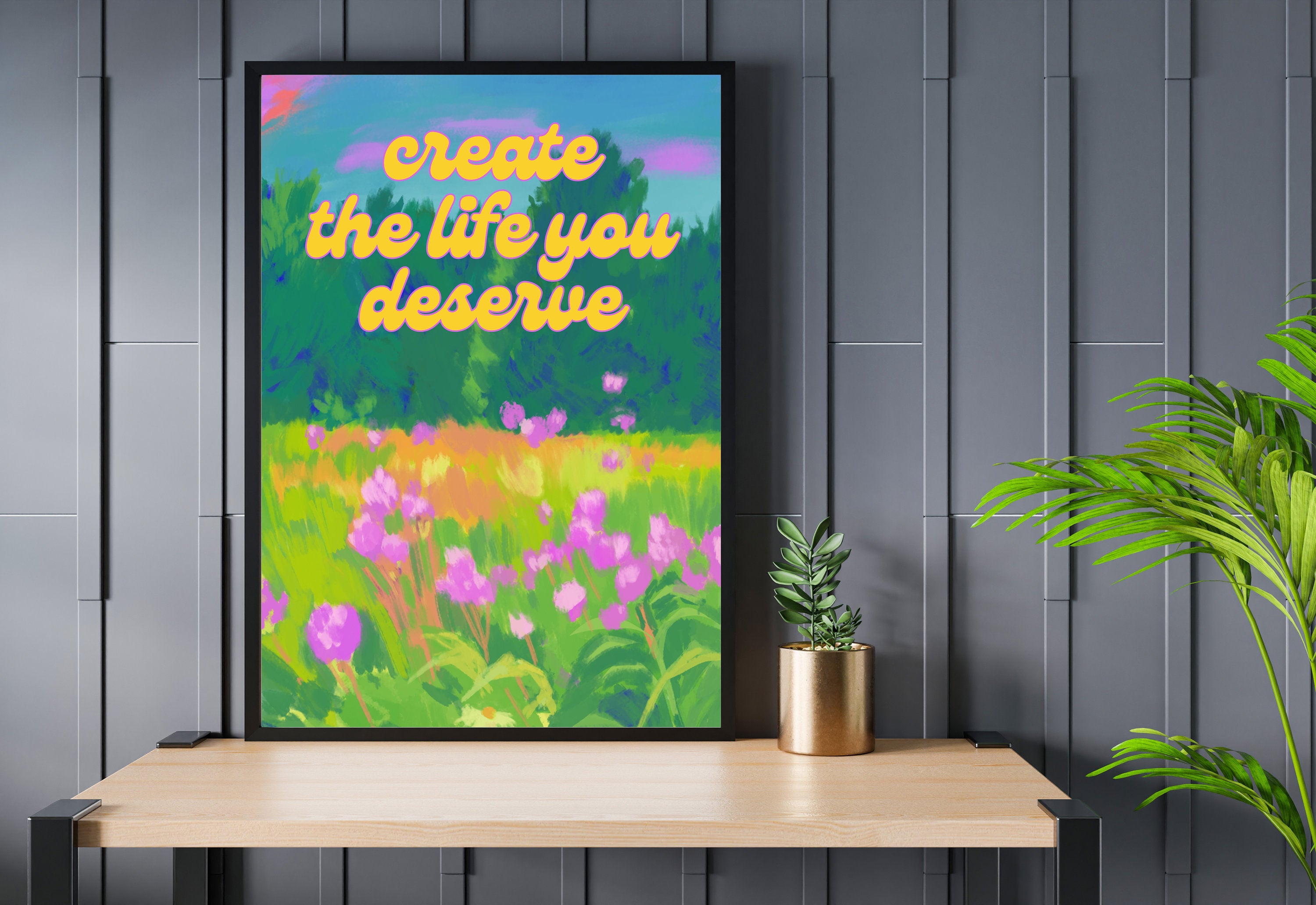 Inspirational Art Print, Inspo Posters, Positive Quote, Digital Download Print, Retro Wall Decor, Y2K Aesthetic Art, Encouragement Art