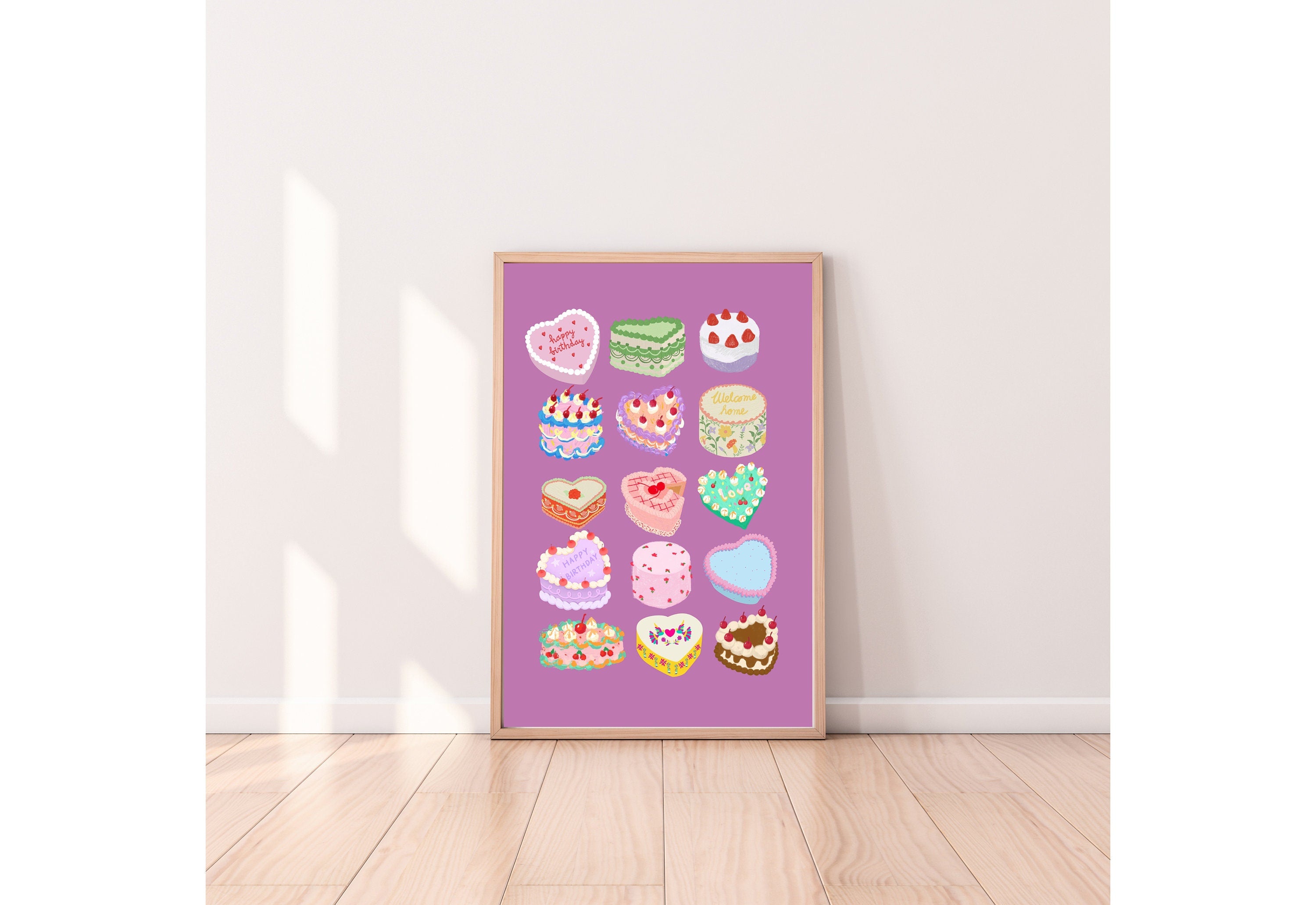 Cake Art, Digital Download,Kitchen Wall Art Print,Digital Food Art Print,Trendy Wall Art Print,Kitchen Printables,Kitchen Wall Decor