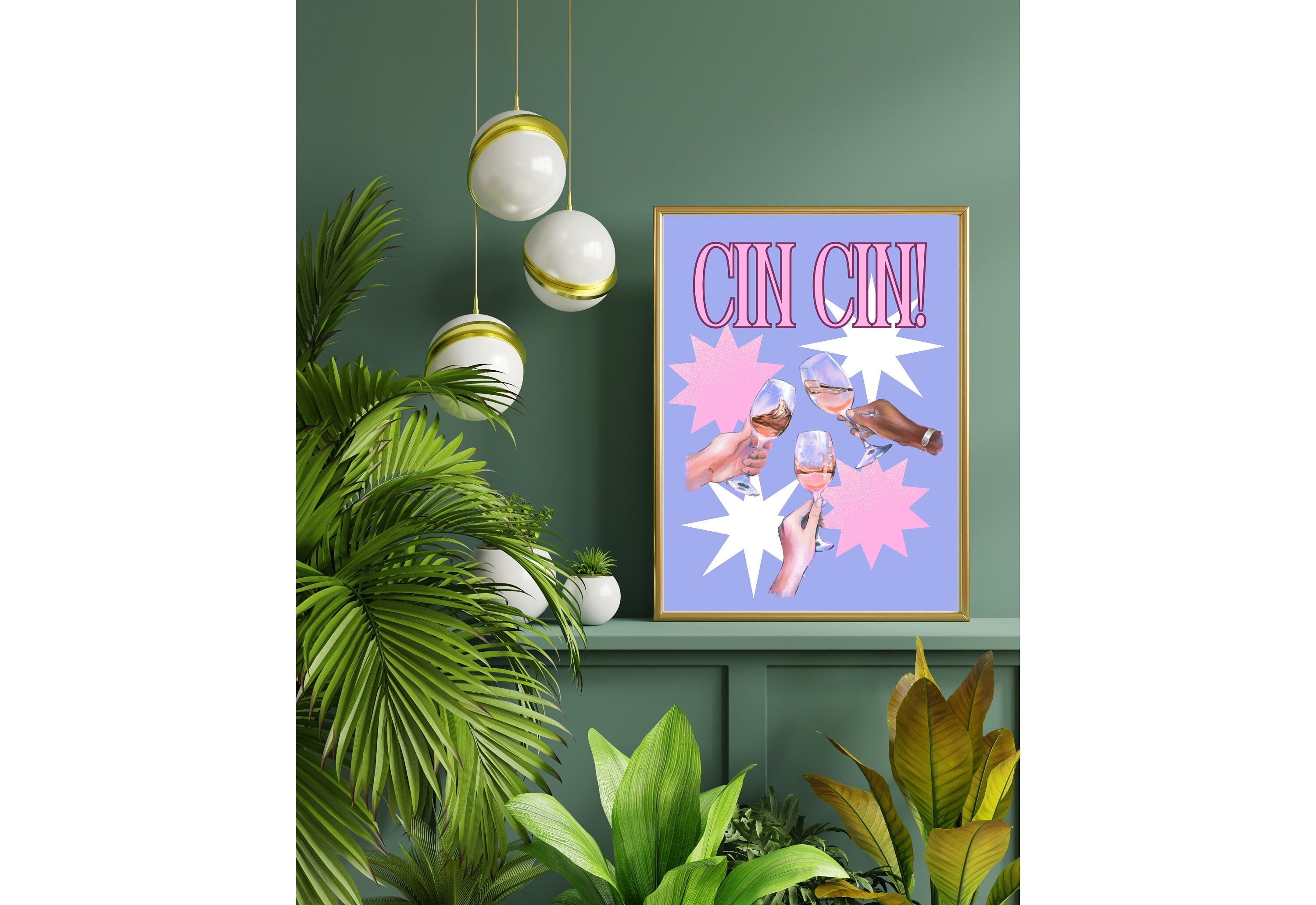 Cin Cin Prints-Digital Download-Martini Art-Retro Print-Cheers Art Print-Trendy Art-70s Art Print-Girly Art-Cocktail Art-Preppy Bar Cart Art