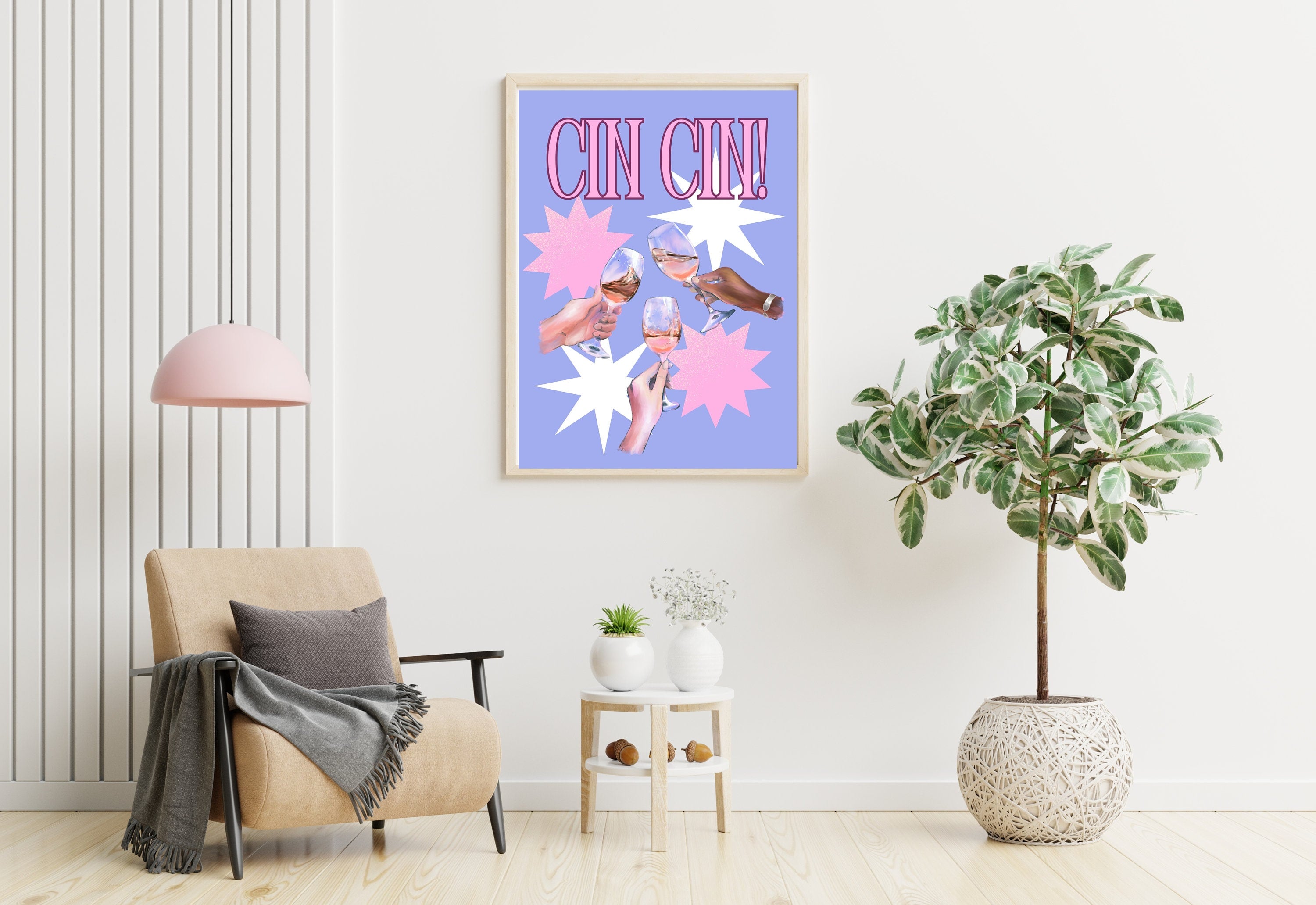 Cin Cin Prints-Digital Download-Martini Art-Retro Print-Cheers Art Print-Trendy Art-70s Art Print-Girly Art-Cocktail Art-Preppy Bar Cart Art