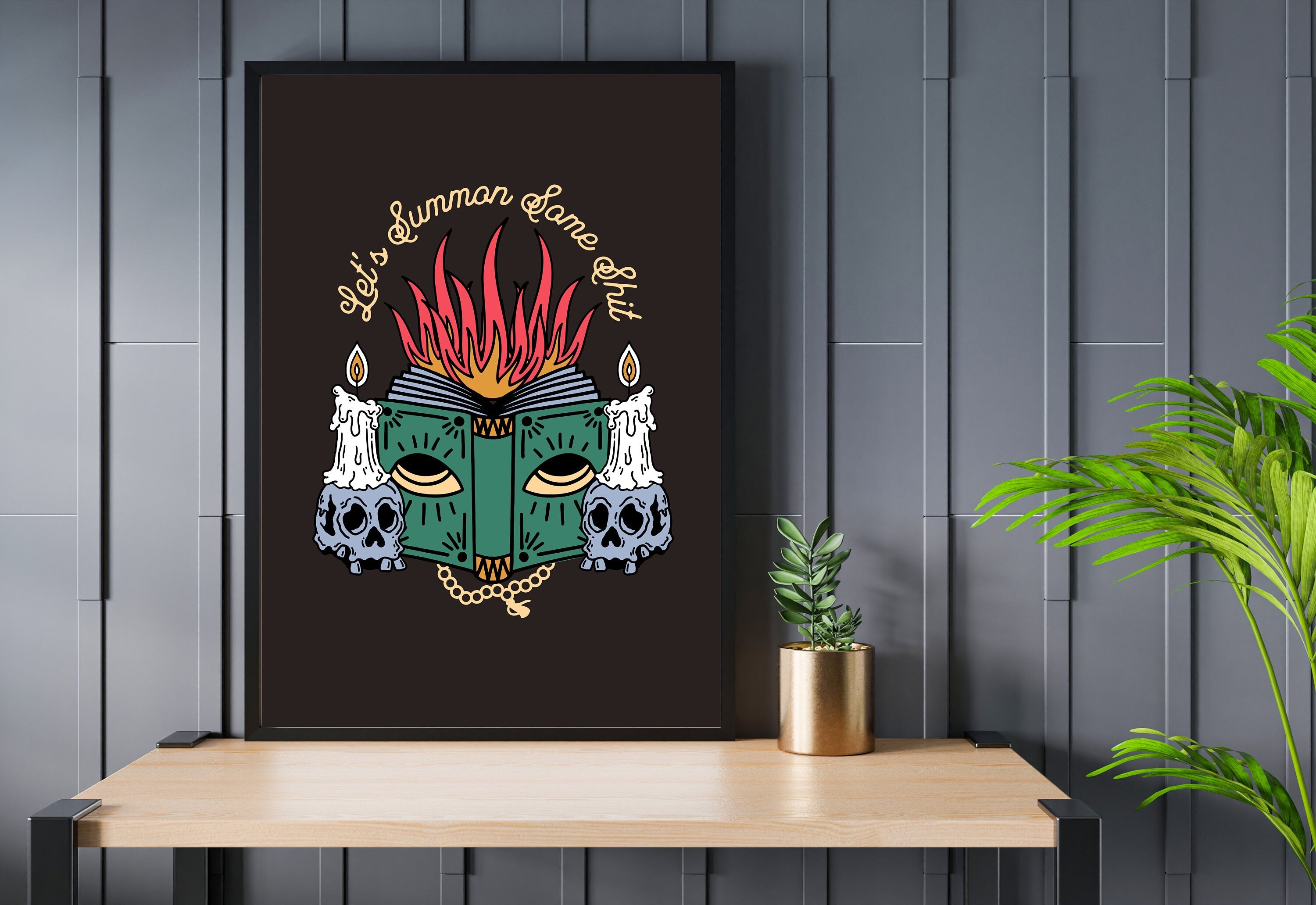 Witch Art Print-Digital Download-Skull Art Print-Spooky Art-Skull Cute Art-Couples Spooky Art-Creepy Art Prints-Digital Download Print