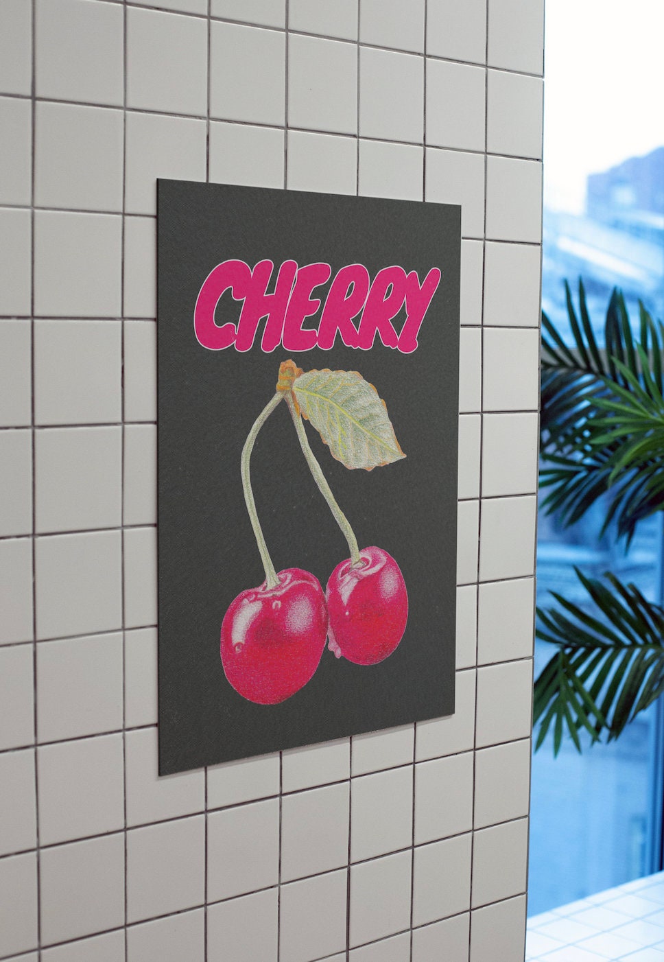 Y2K Aesthetic Art, Trippy Prints, Cherry Art Print, Cherry 8 Ball Art, Red Retro Decor, Digital Prints, Psychedelic Art, Fun Cherry Art