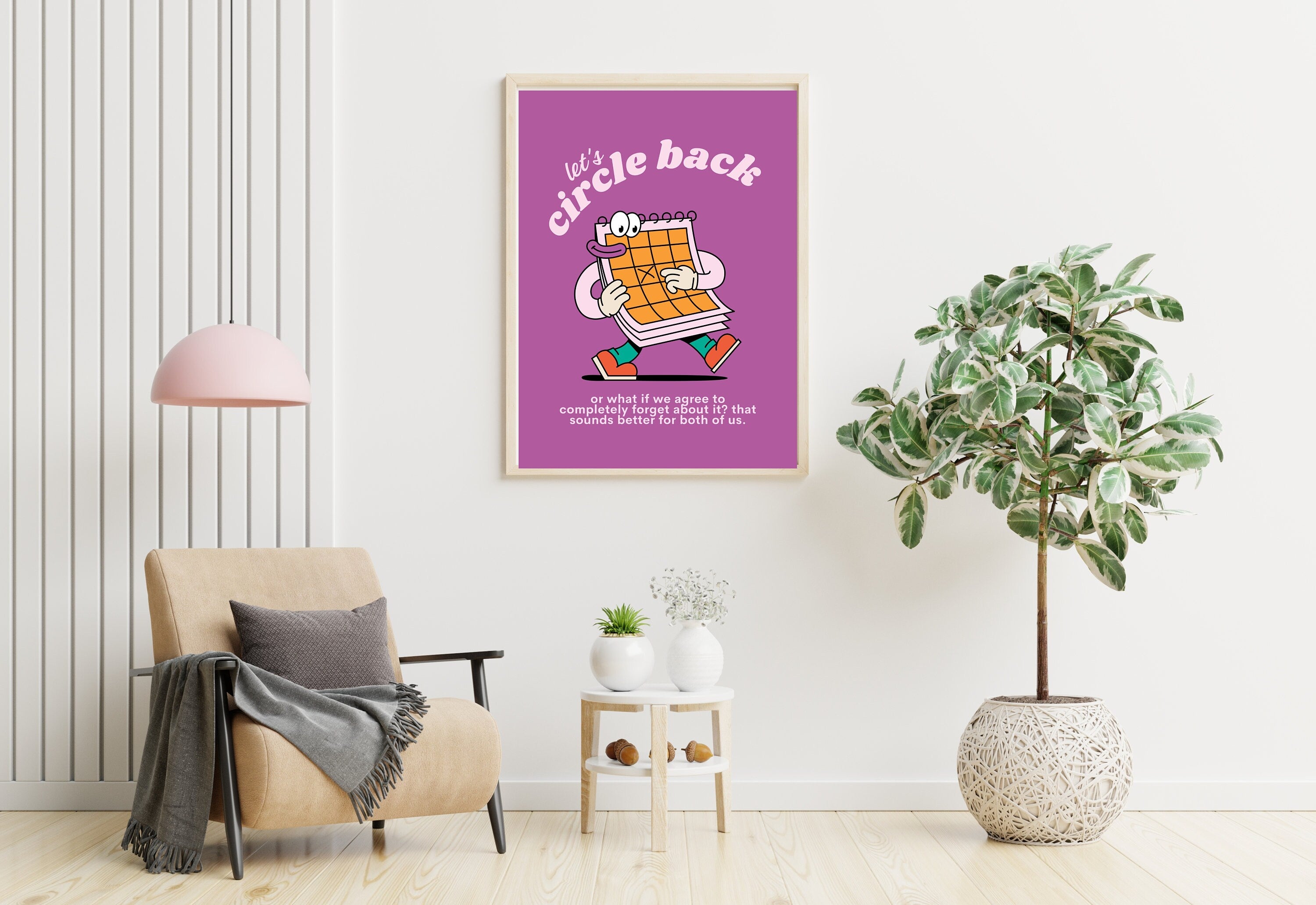 Circle Back,Digital Download,Computer Cartoon,Retro Character Art,Trendy Posters,Vintage Mascot Poster,Funny Office Wall Art