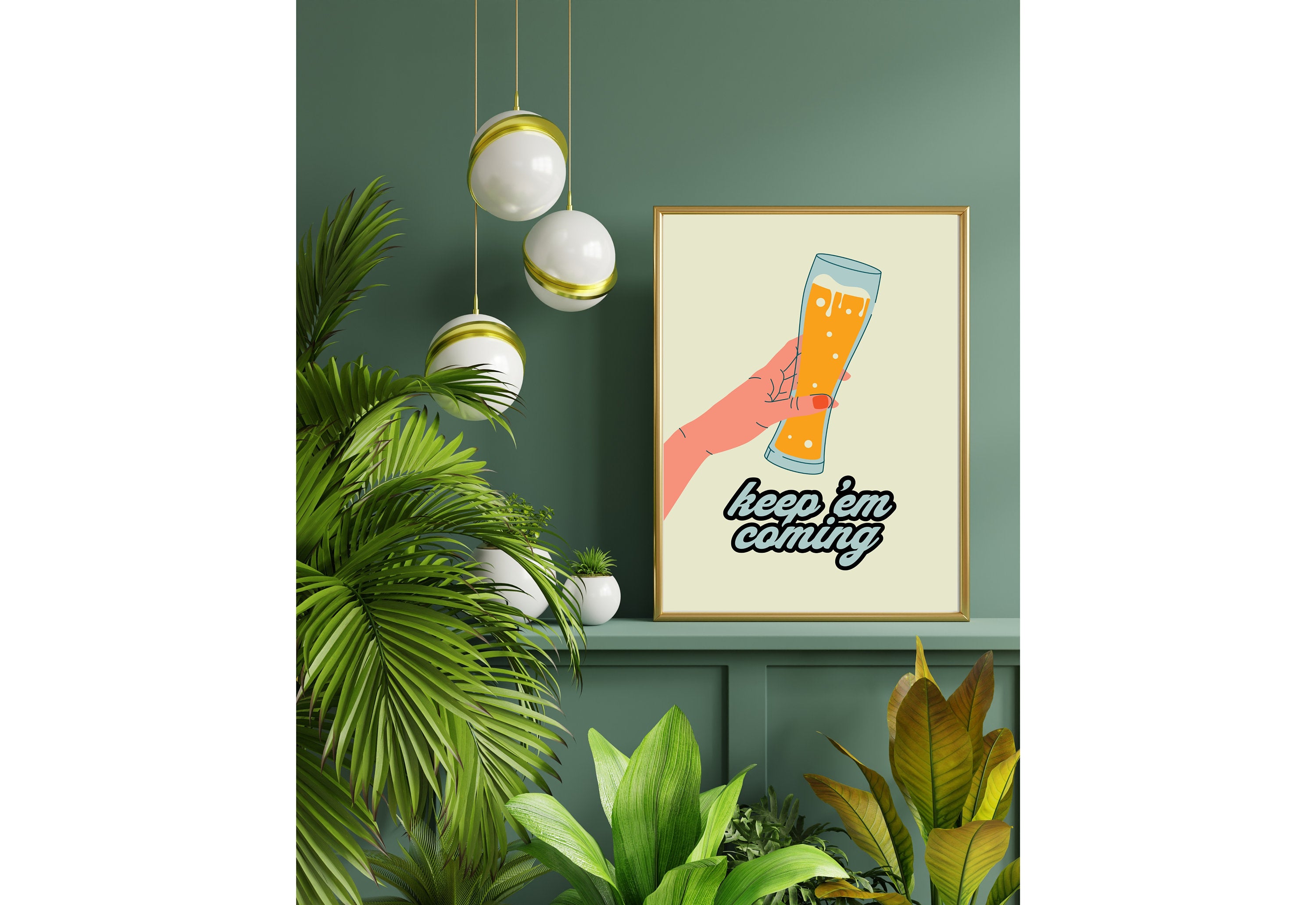 Beer Digital Art Print featuring a refreshing glass of beer with intricate digital artwork.