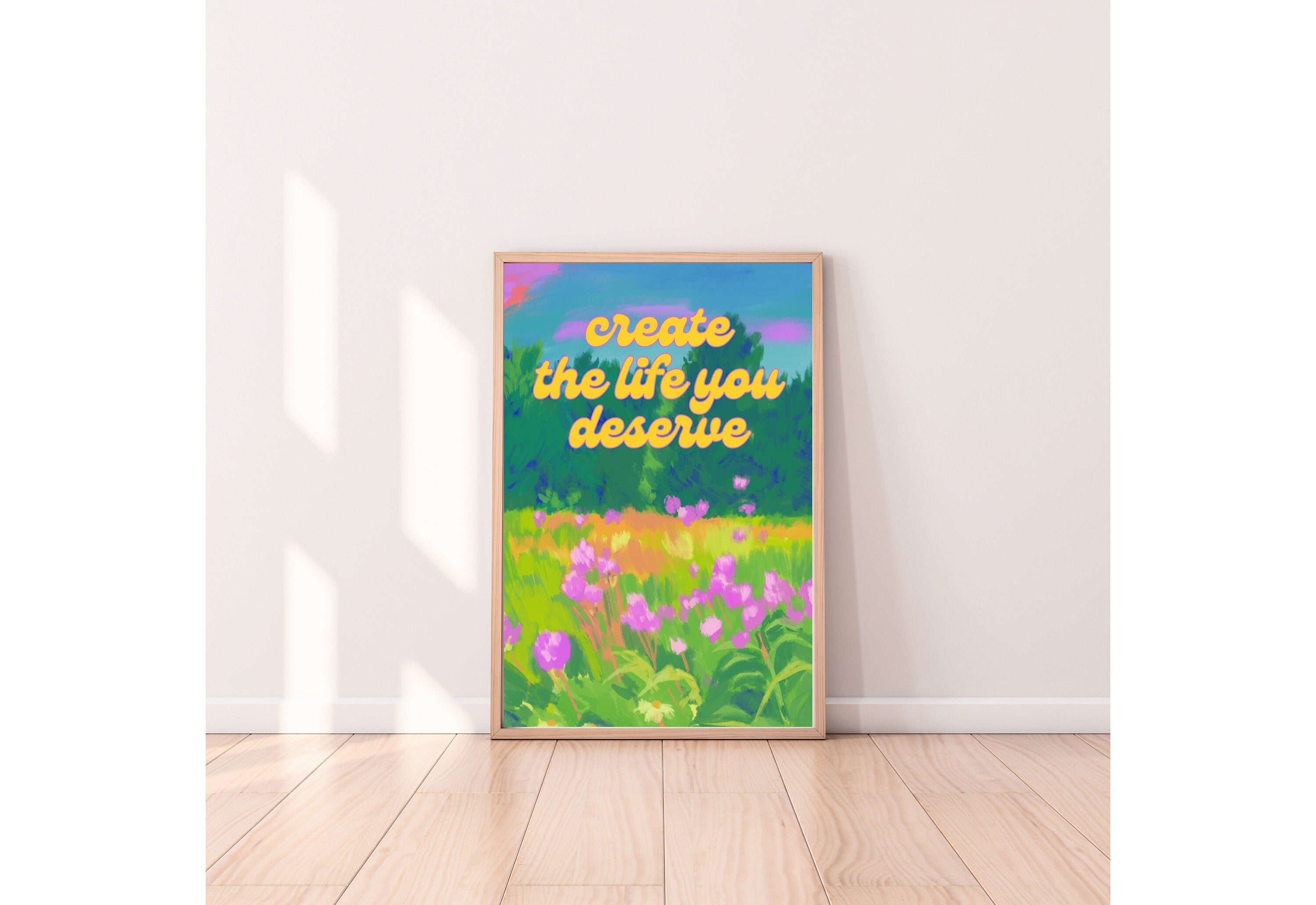 Inspirational Art Print, Inspo Posters, Positive Quote, Digital Download Print, Retro Wall Decor, Y2K Aesthetic Art, Encouragement Art