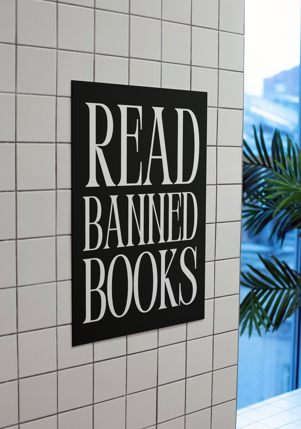 Read Banned Books-Large Black Art-Black Wall Print-Reading Art Prints-Art For Classrooms-Living Room Decor-Books Wall Art-Reading Poster