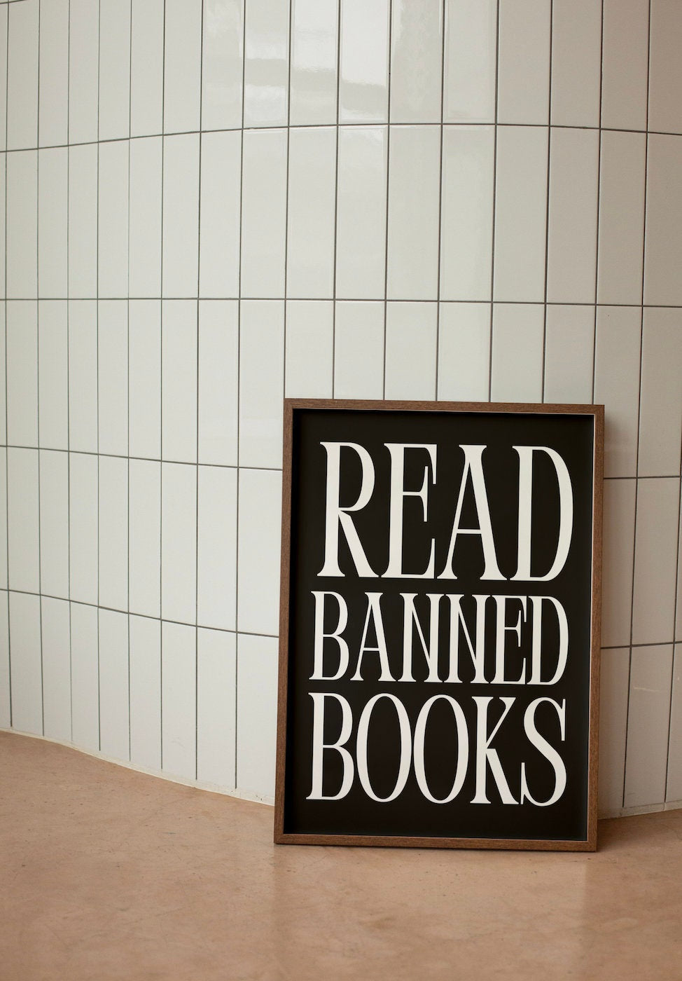 Read Banned Books-Large Black Art-Black Wall Print-Reading Art Prints-Art For Classrooms-Living Room Decor-Books Wall Art-Reading Poster