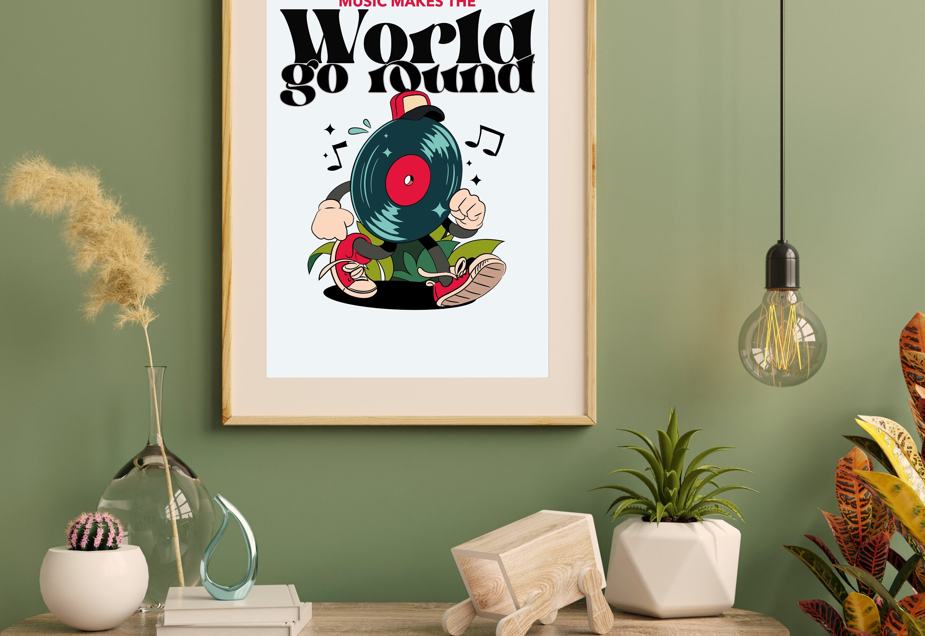 Music Art,Kids Room Art,Downloadable Print,Cartoon Art Print,Retro Character Art,Trendy Posters,Vintage Mascot Art,Cute Positive Art