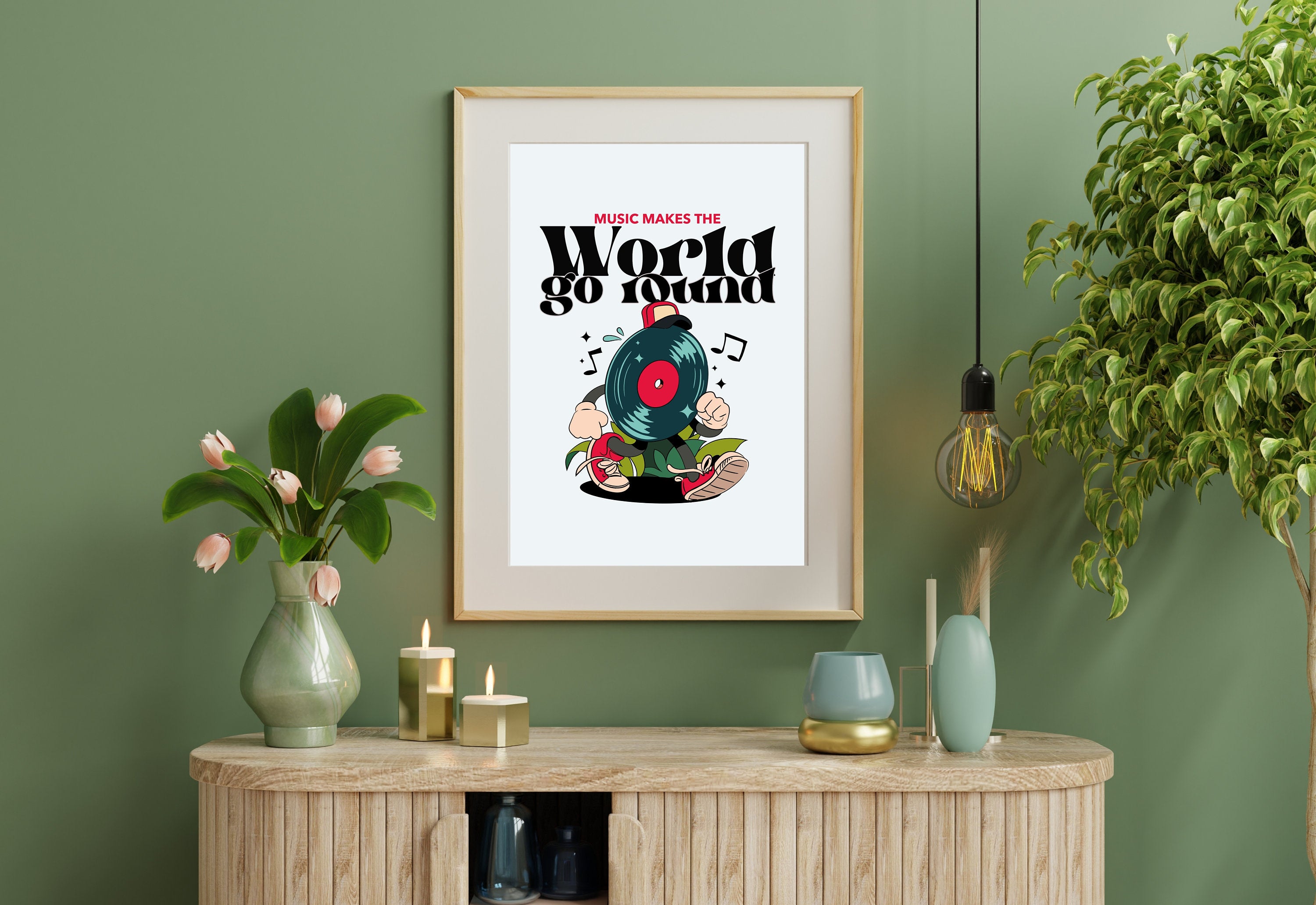 Music Art,Kids Room Art,Downloadable Print,Cartoon Art Print,Retro Character Art,Trendy Posters,Vintage Mascot Art,Cute Positive Art