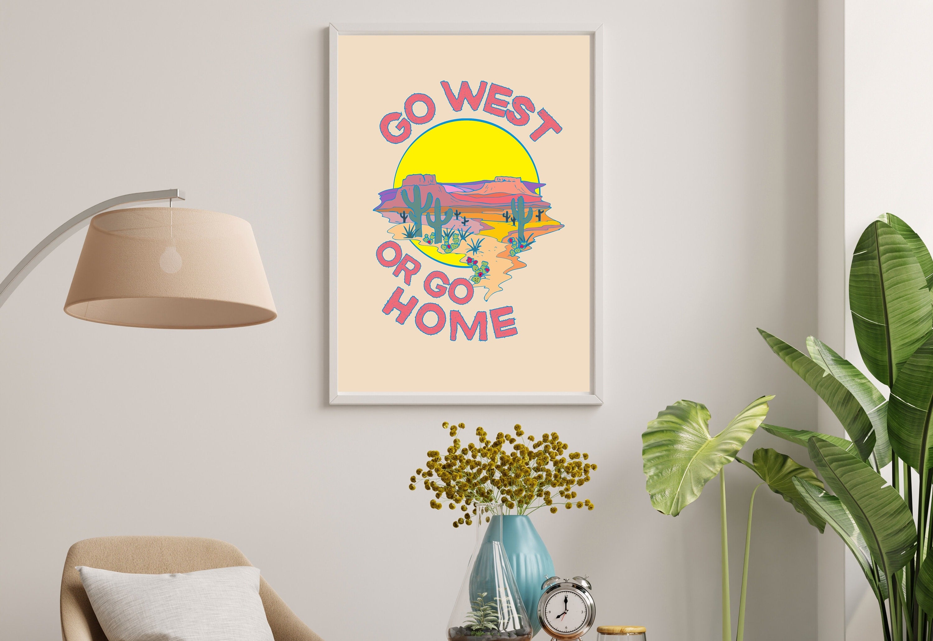 Go West Art,Cowgirl Art Prints,Pink Western Prints,Western Art Prints,Large Texas Poster,Pink Rodeo Poster,Cute Western Prints,Girly Art