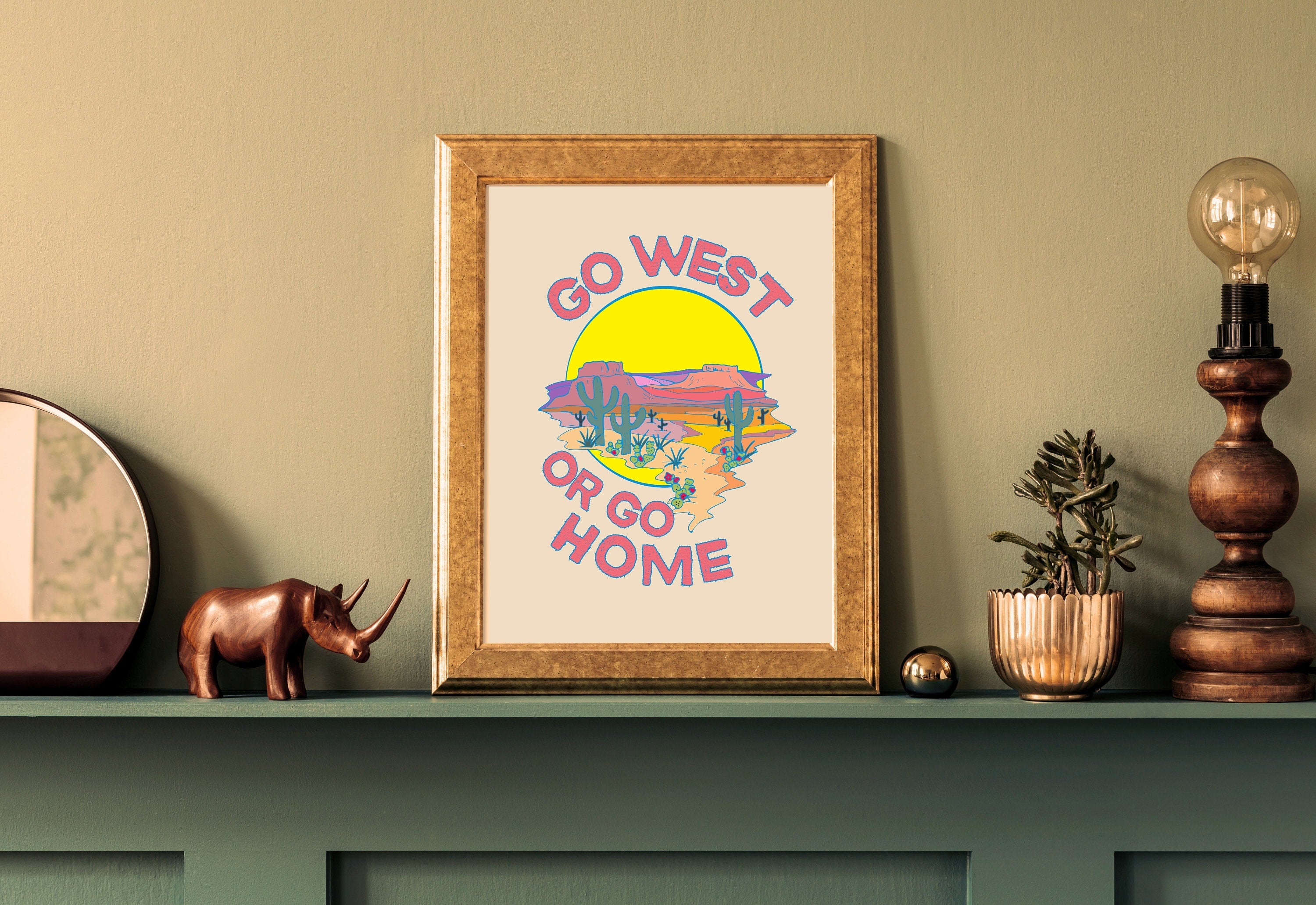 Go West Art,Cowgirl Art Prints,Pink Western Prints,Western Art Prints,Large Texas Poster,Pink Rodeo Poster,Cute Western Prints,Girly Art