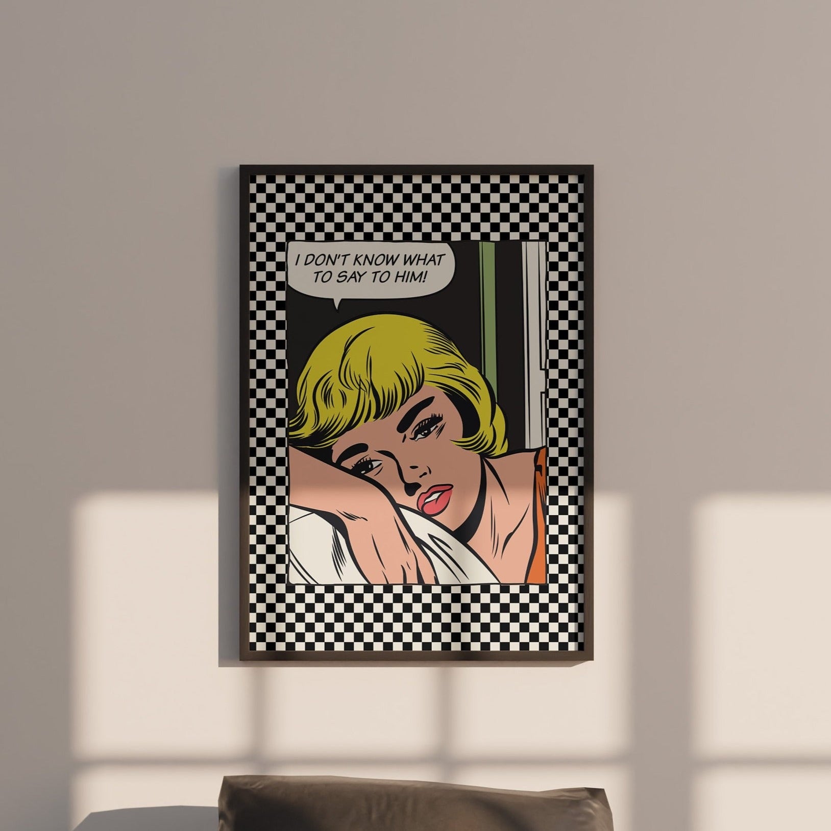 Comic Girl Art,Digital Prints,Wall Art Print,Funny Girly Art,Y2K Aesthetic Print,Dorm Room Art,Comic Art Prints,Black and Blue Art