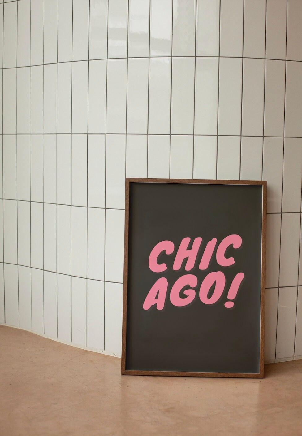 Chicago Art Print,Digital Art Download,Black Chicago Wall Art,Cute Trendy Art,Chicago Posters,Chicago Wall Poster,Pink Poster, Black Posters