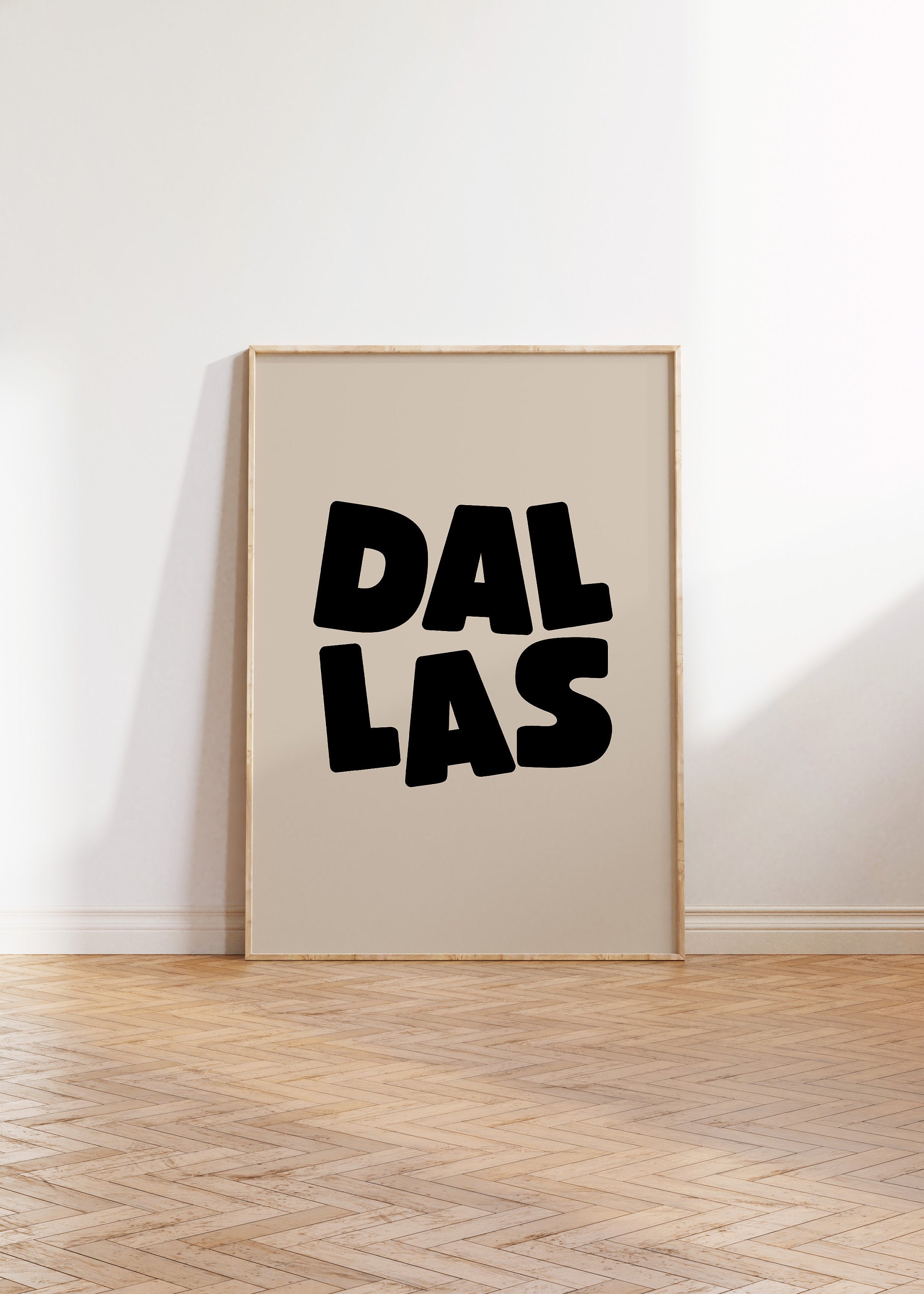 Dallas Art Print,Digital Art Download,Black Dallas Wall Art,Cute Trendy Art,Dallas Posters,Dallas Wall Poster,Beige Posters