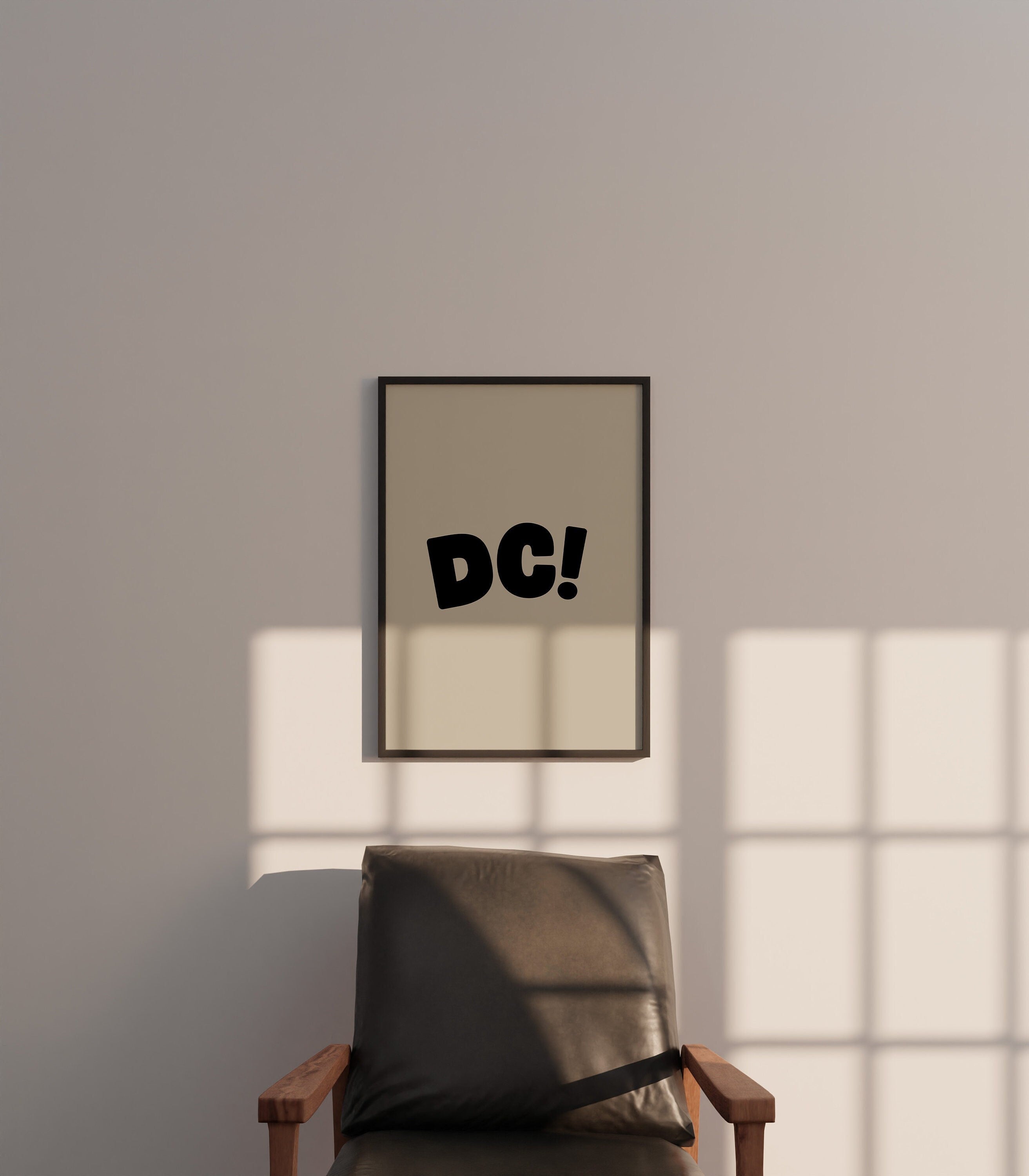 dc Art Print,Digital Art Download,Black DC Wall Art,Cute Trendy Art,DC Posters,DC Wall Poster,Beige Poster