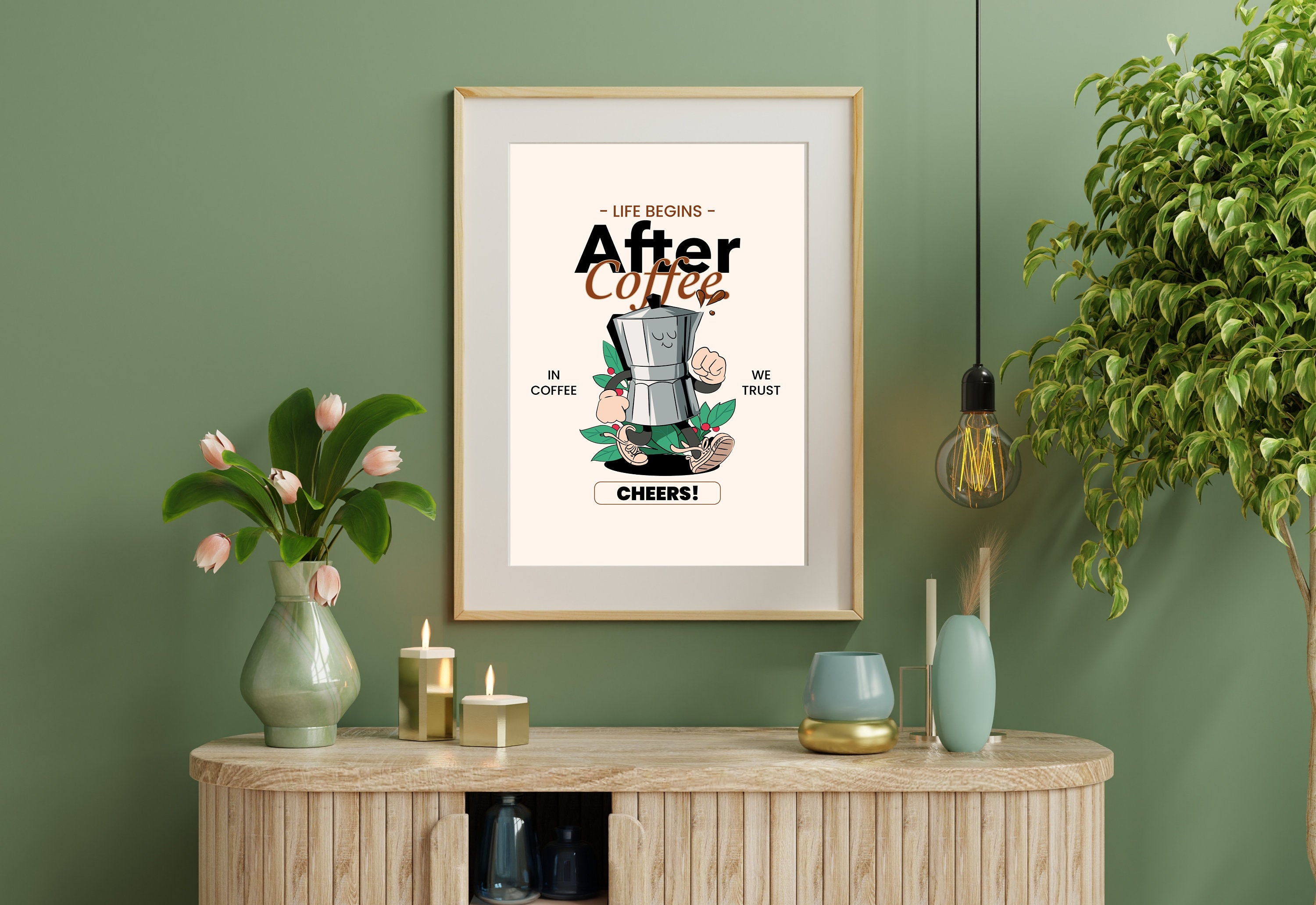 Life begins after coffee,Digital Prints,Retro Art Quote,Office Art,Kitchen Art,Coffee Art Print,Coffee Cartoon Print,Retro Wall Art