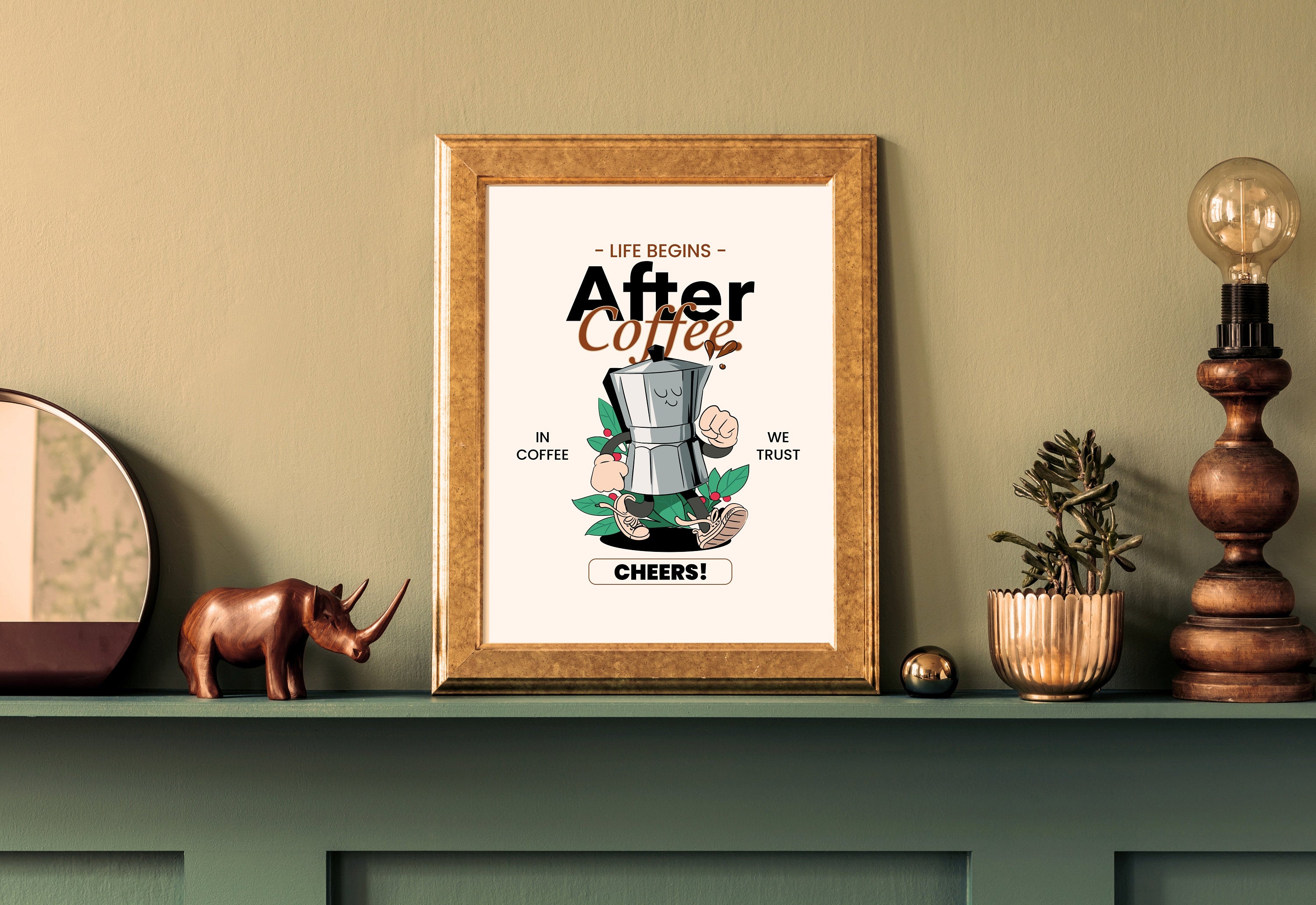 Life begins after coffee,Digital Prints,Retro Art Quote,Office Art,Kitchen Art,Coffee Art Print,Coffee Cartoon Print,Retro Wall Art